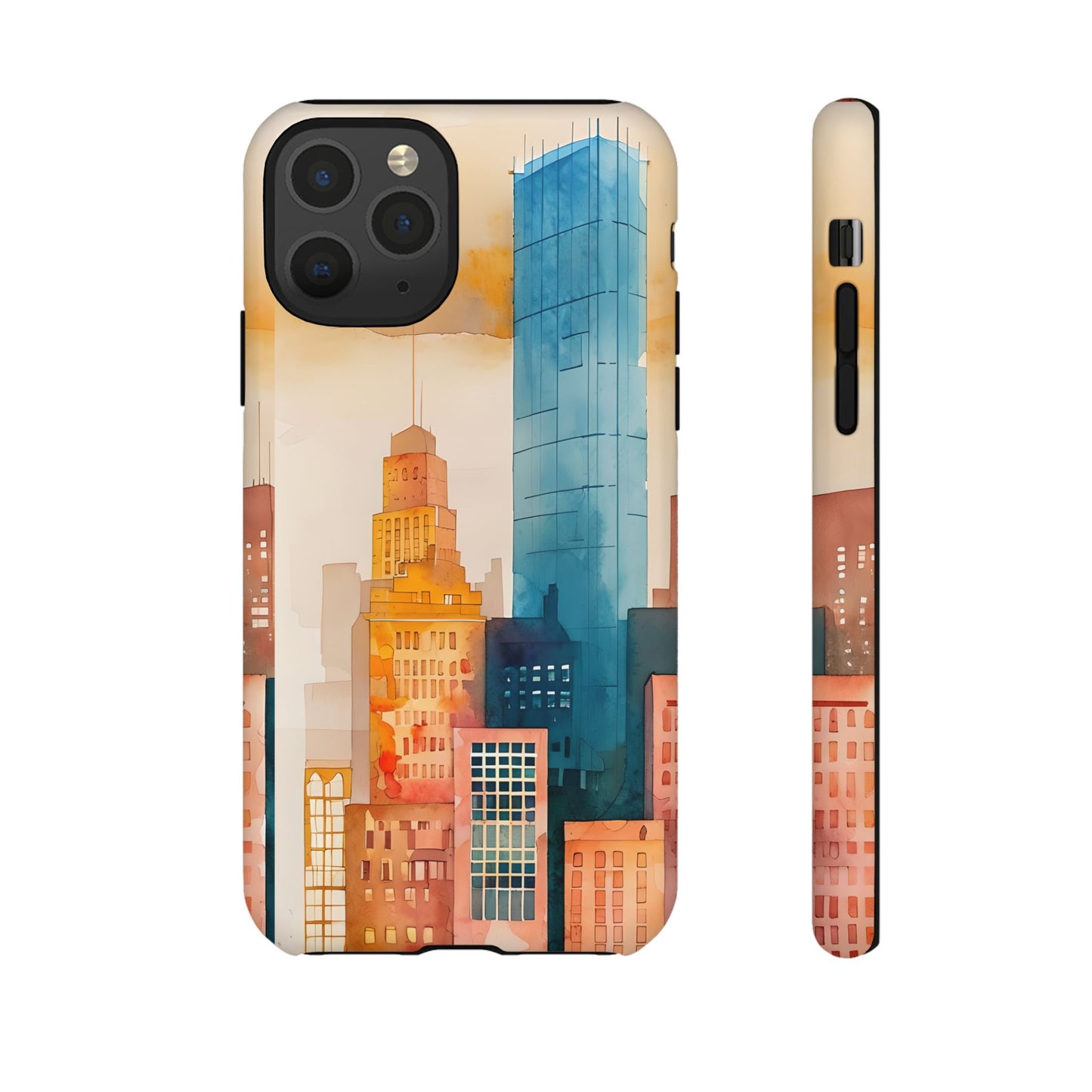 Boston Cityscape Tough Phone Case - Tropical Skyline Aesthetic, Sunset Beach Urban Art, Compatible with iPhone, Galaxy, and Google Phones