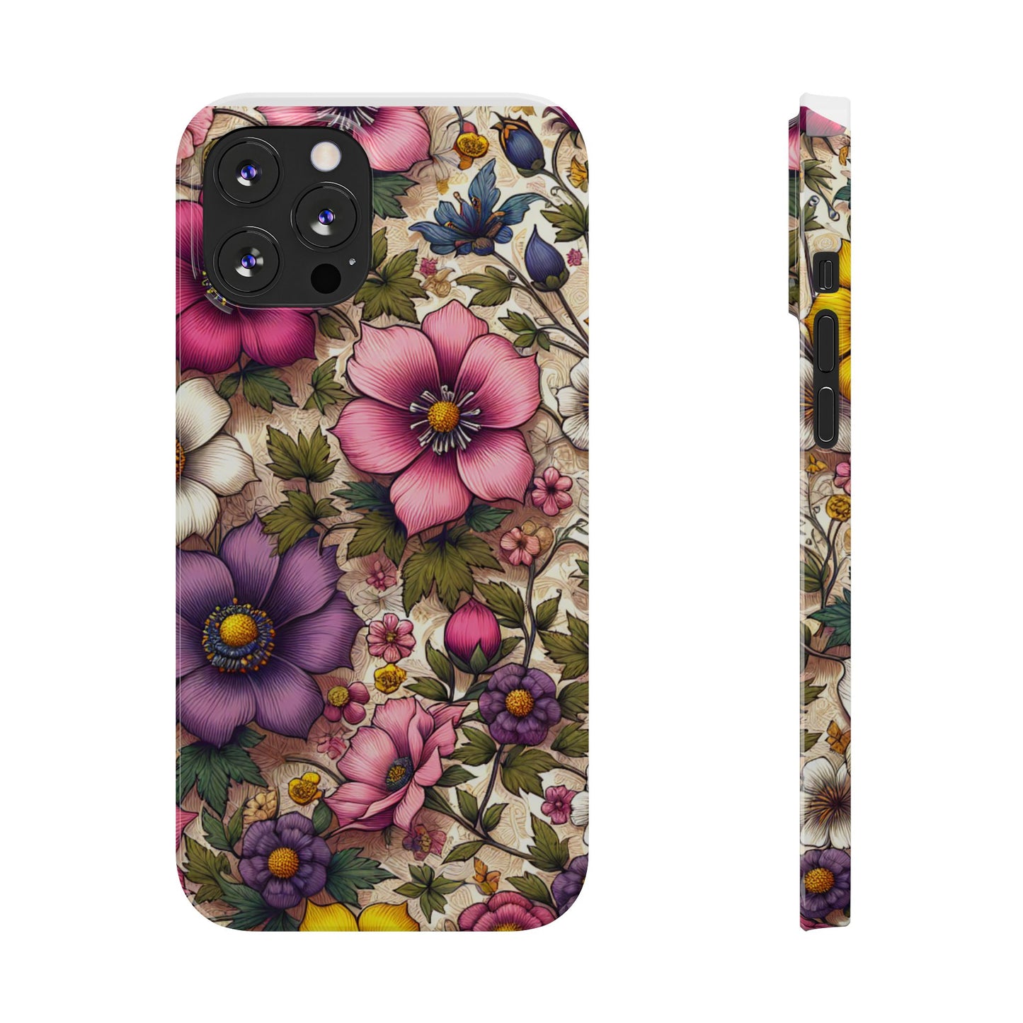 Floral Slim Phone Case - Vibrant Flower Design, Unique Floral iPhone Cover, Flower Phone Case, Gift for Her, Stylish Accessories