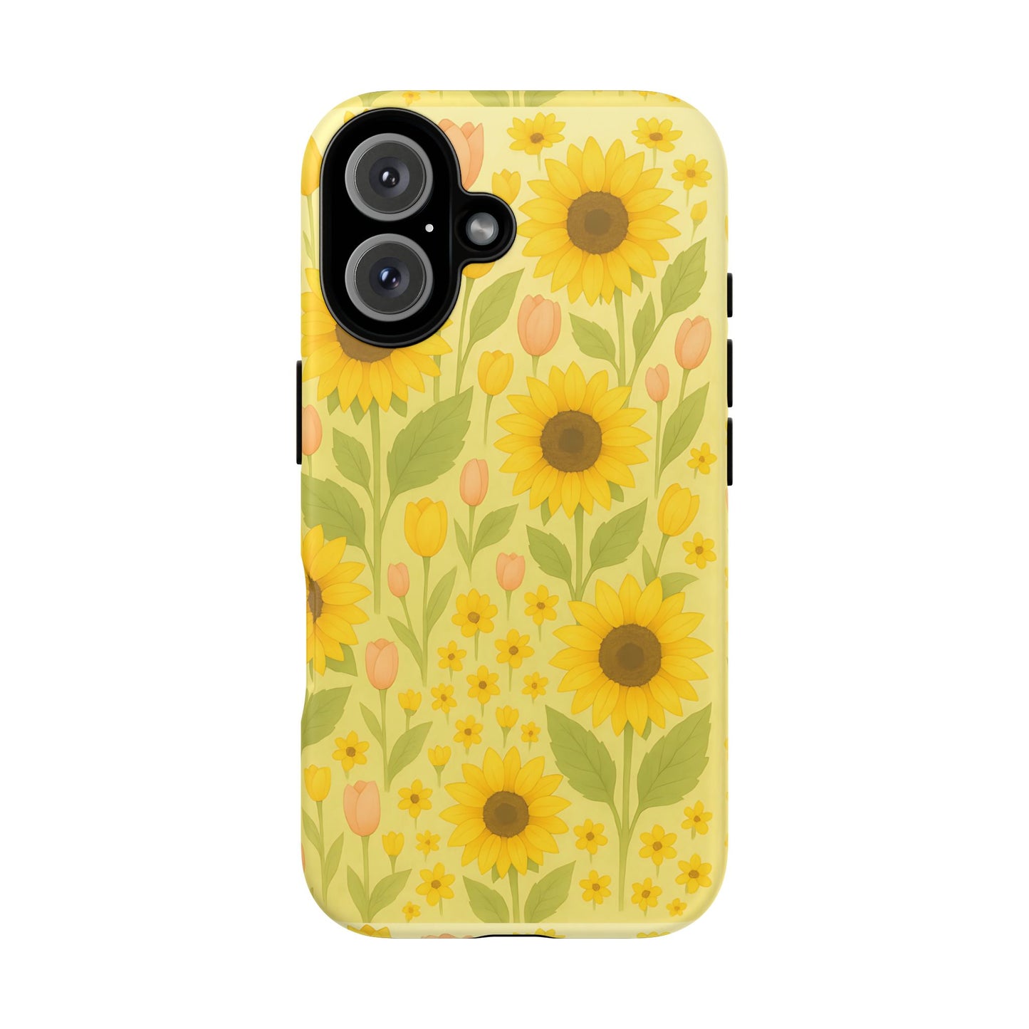 Sunflower Floral Phone Case, Watercolor Botanical Print, Aesthetic Tough Phone Case, Compatible with iPhone, Galaxy, Google