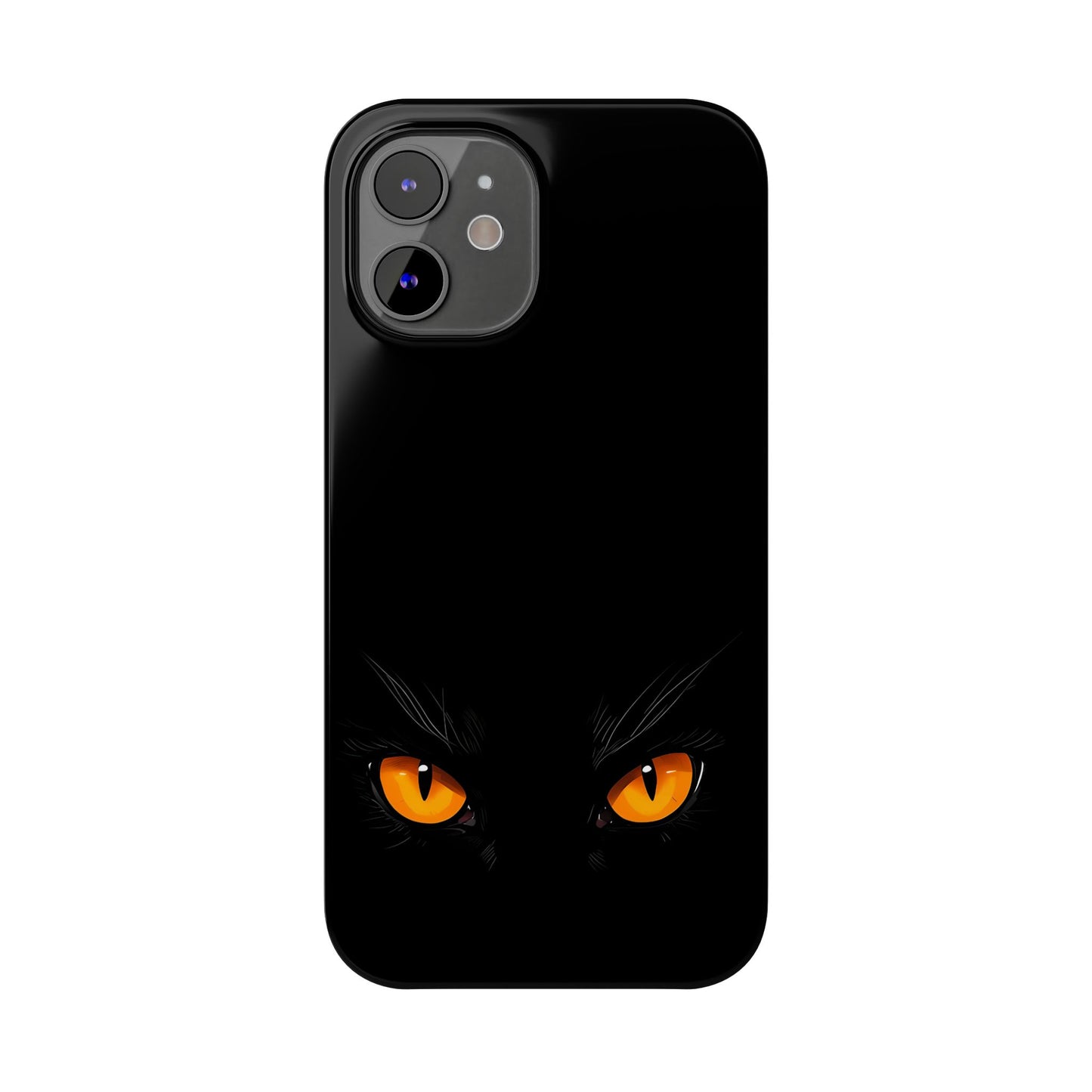 Black Cat Slim Phone Case - Gothic Halloween Aesthetic, Subtle Spookycore Aesthetic, Compatible with iPhone, Galaxy, and Google Phones