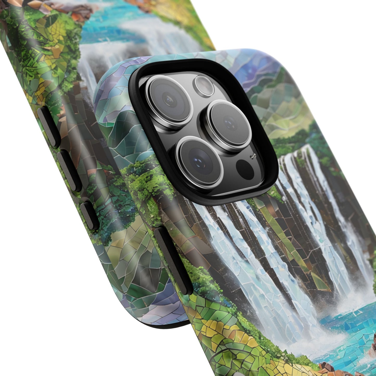 Haleakala National Park Phone Case, Mosaic Phone Case, Hawaii Nature Art National Park Gift Scenic Waterfall Phone Cover Landscape Aesthetic