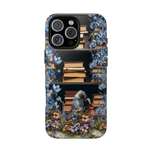 Romance Book Phone Case, Book Book Lover Floral Phone Cover, Whimsical Witch Aesthetic Magical Bookshelf, Cottage core Reader Gift
