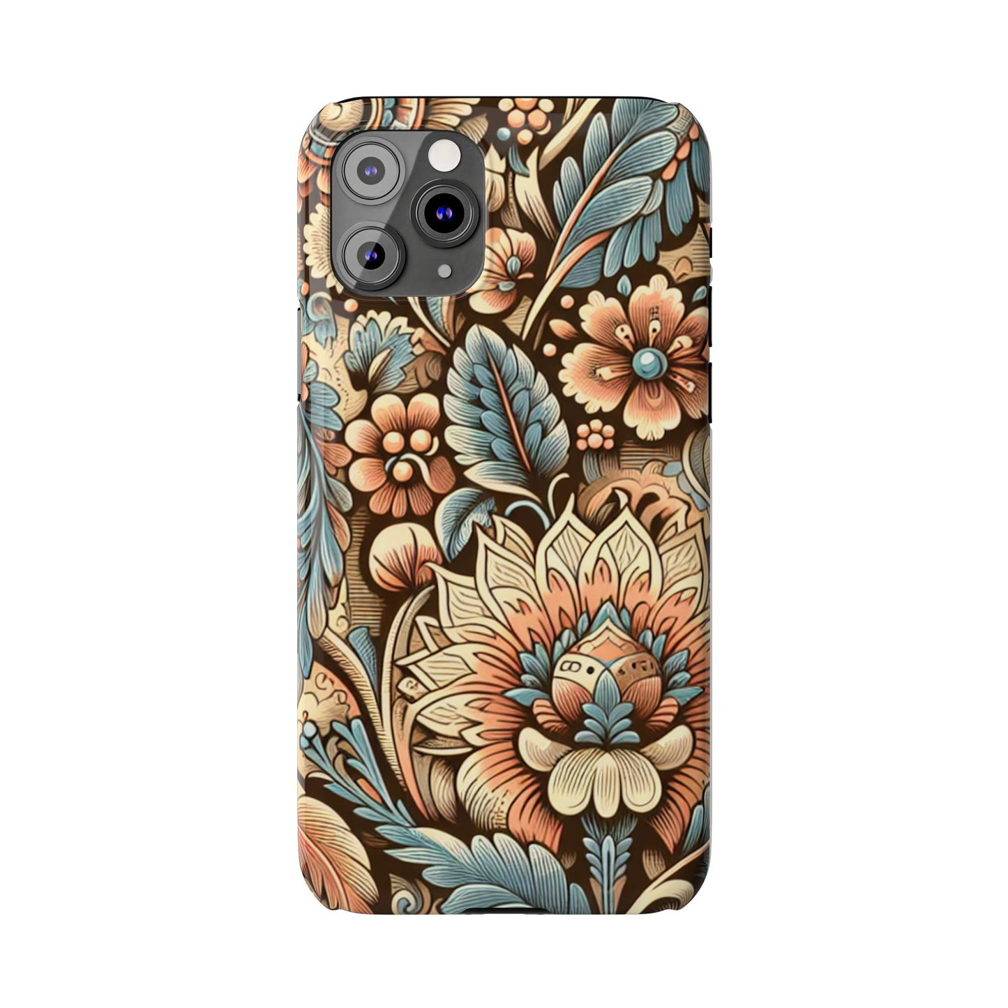 Floral Slim Phone Case, Boho Chic Phone Cover, Stylish Gift for Her, Spring and Summer Accessory, Trendy Phone Protector
