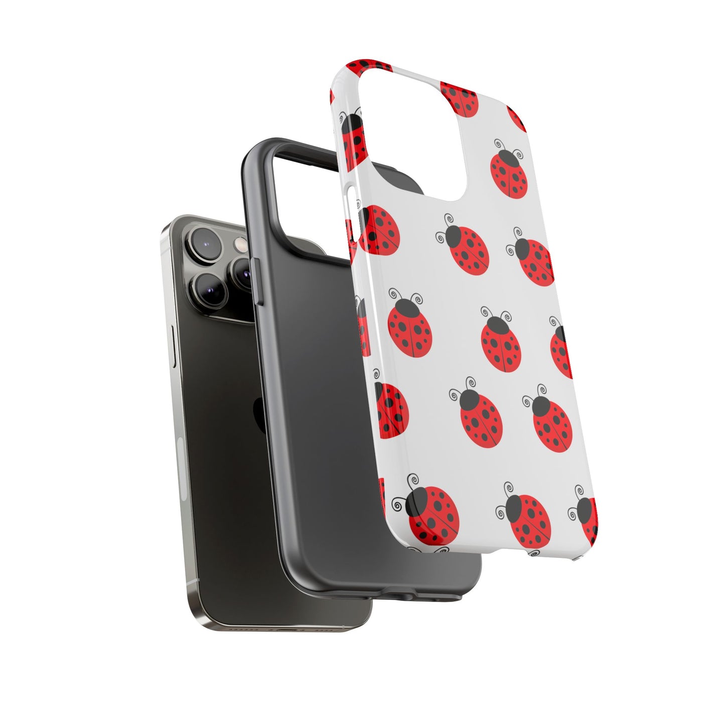 Ladybug Tough Phone Case - Cute Insect Aesthetic, Nature-Inspired Pattern Art, Compatible with iPhone, Galaxy, and Google Phones