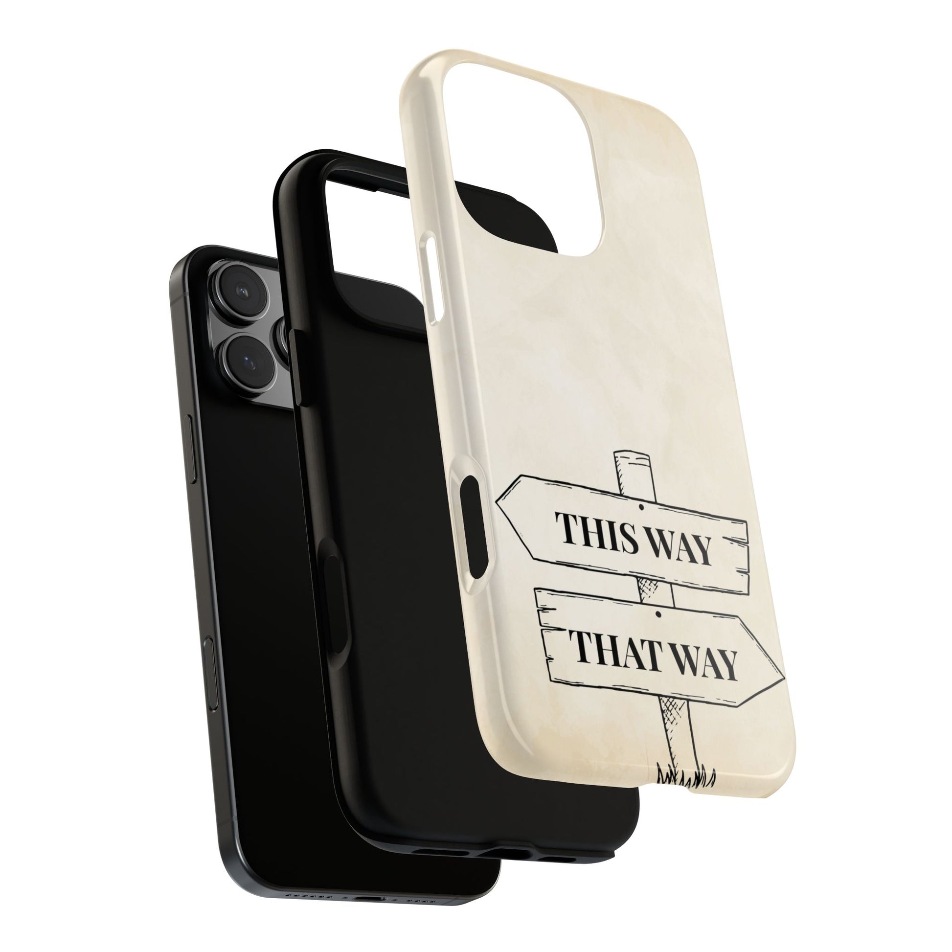 Classic Wonderland sign tough case featuring hand-drawn line art and an antique parchment background. Designed for iPhone 16, iPhone 17, Galaxy, and Google Pixel models with precise cutouts and strong protection.
