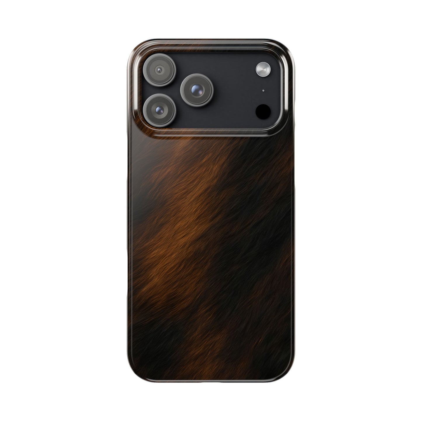 Horse Print Slim Phone Case, Animal Print, Protective Faux Skin Style Cover Compatible with iPhone 17, 16, 15, 14, 13, 12, 11