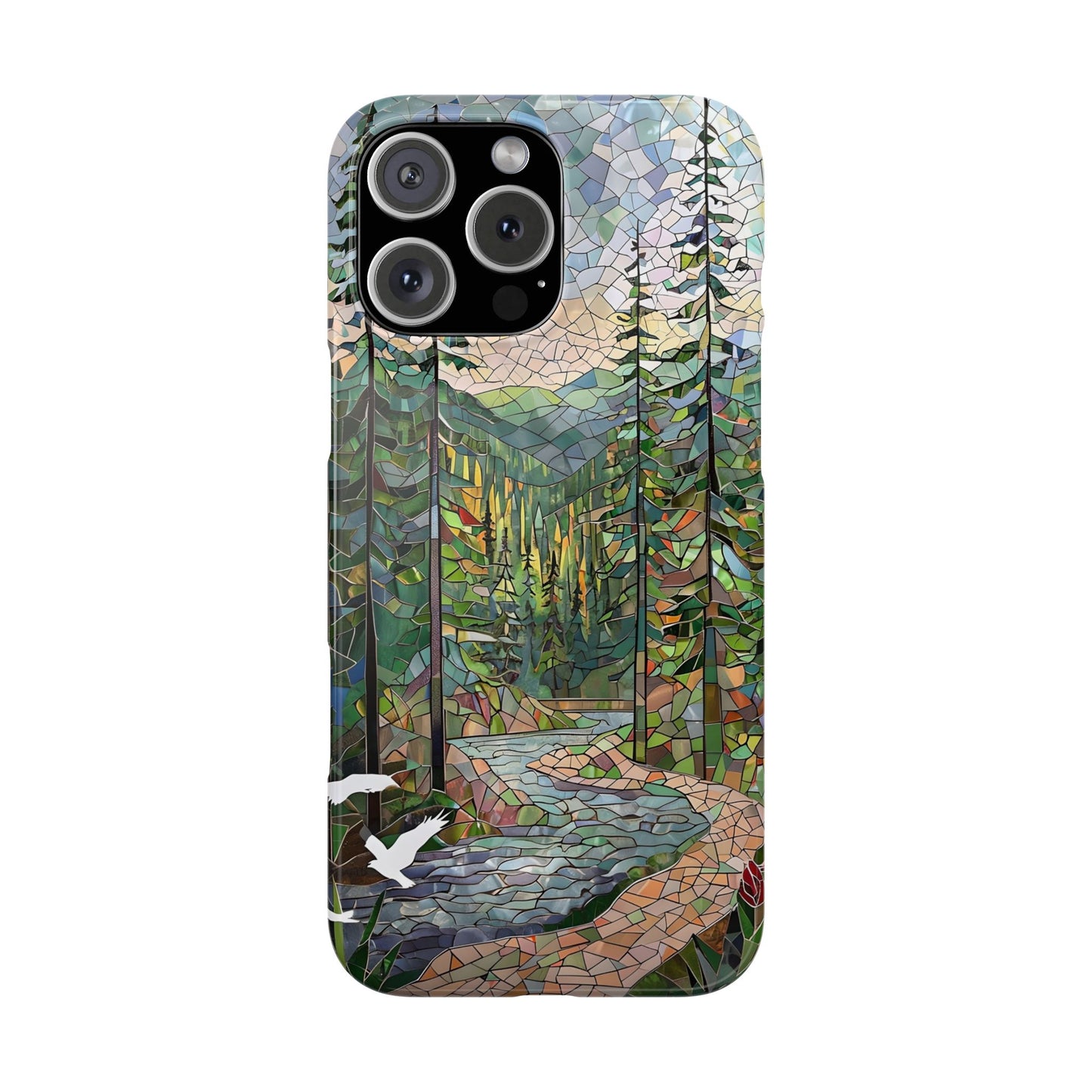 Olympic National Park Slim Phone Case, Mosaic Scenic Landscape Cover, Compatible with iPhone, Galaxy and Pixel