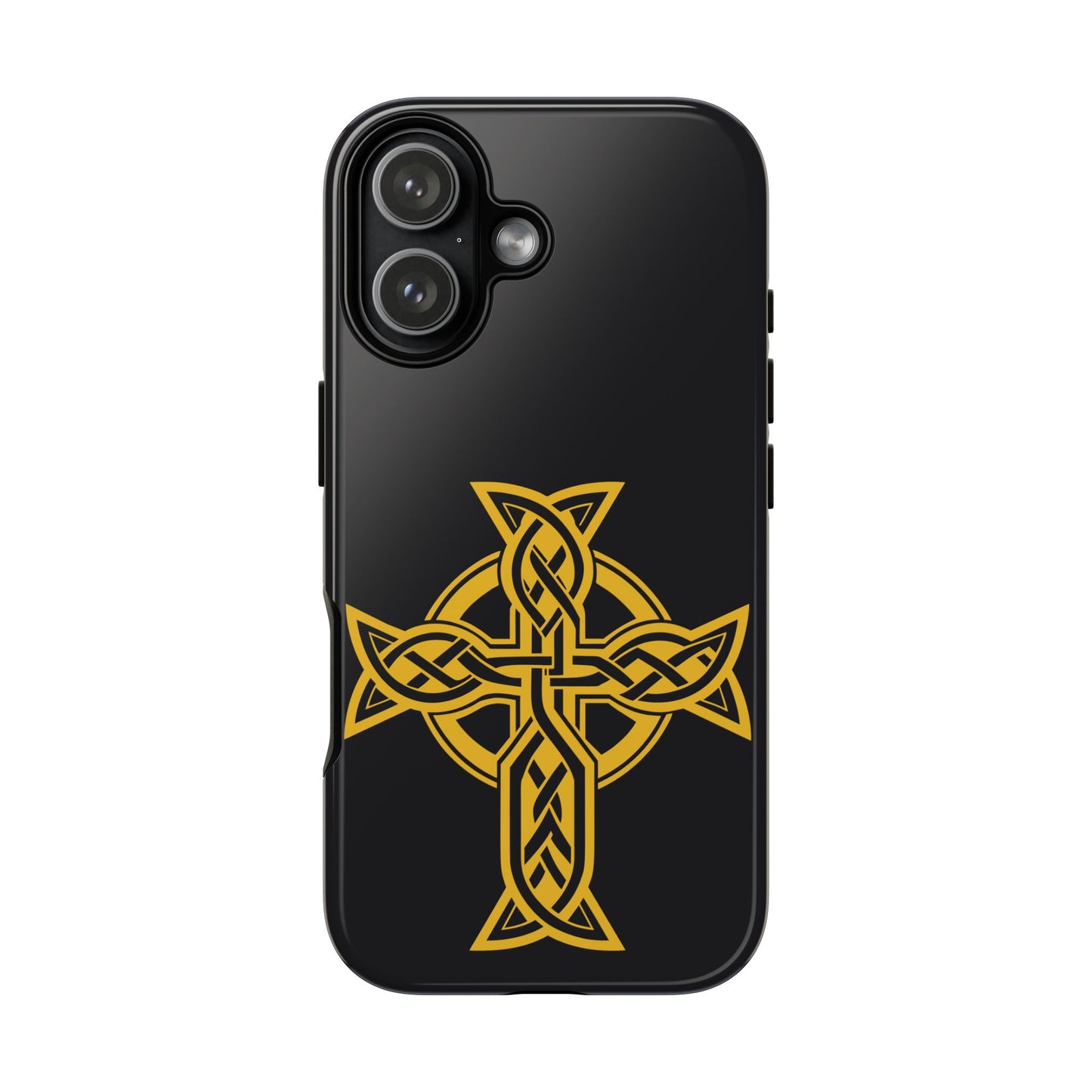 Celtic Cross Tough Phone Case Irish Knot Symbol Gold Black iPhone 17 16 15 14 13 Galaxy Google