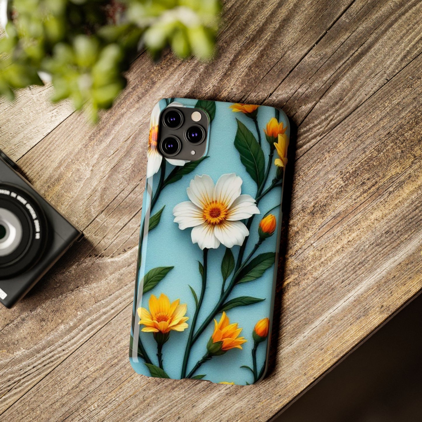Floral Slim Phone Case, Smartphone Accessories, Gift for Her, Nature Lover Gift, Spring Decor, Cute Phone Cover