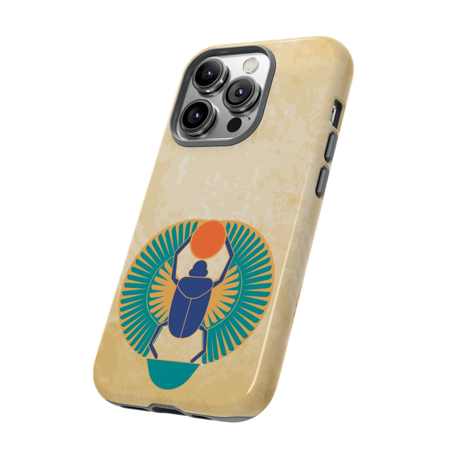 Ancient Egyptian Scarab Beetle Tough Phone Case - Symbol of Rebirth Design, Mythological Art, Compatible with iPhone, Galaxy, and Google