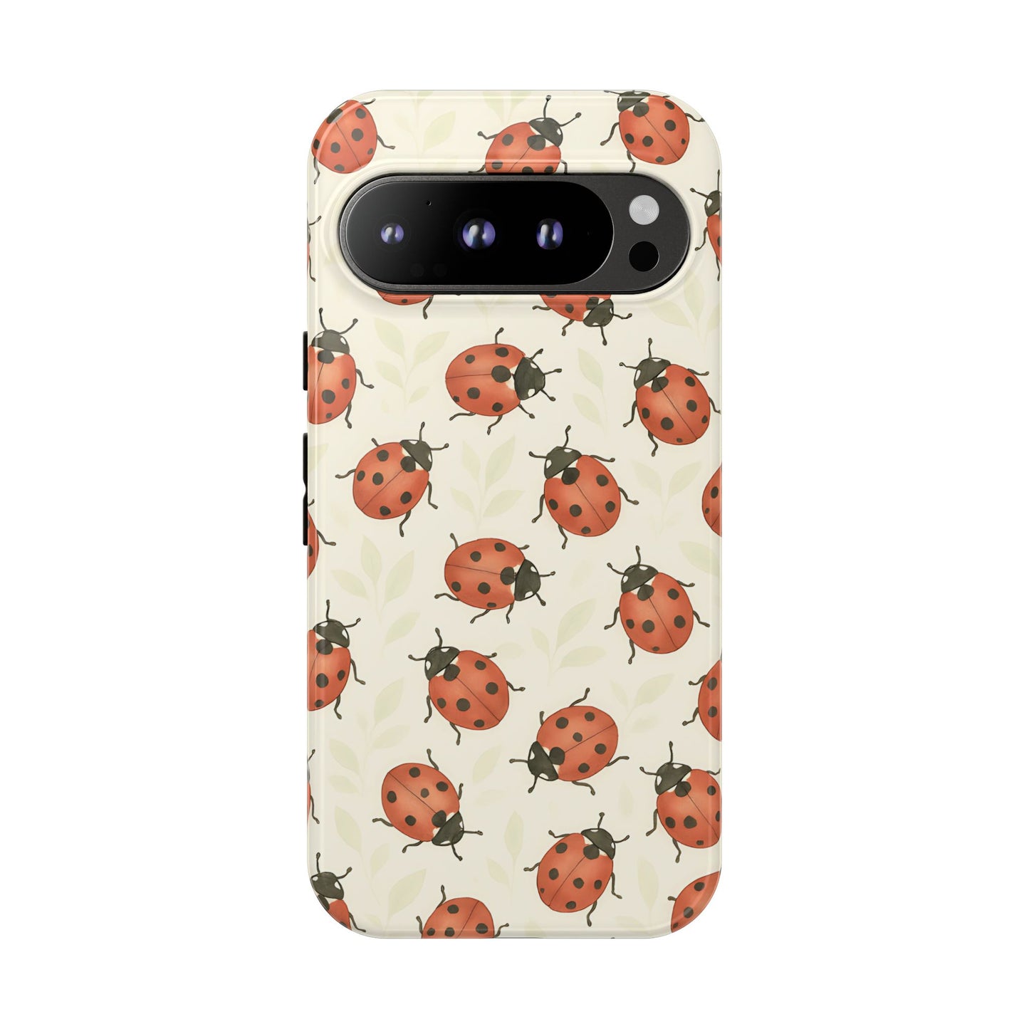 Ladybug Tough Phone Case - Cute Insect Aesthetic, Nature-Inspired Pattern Art, Compatible with iPhone, Galaxy, and Google Phones