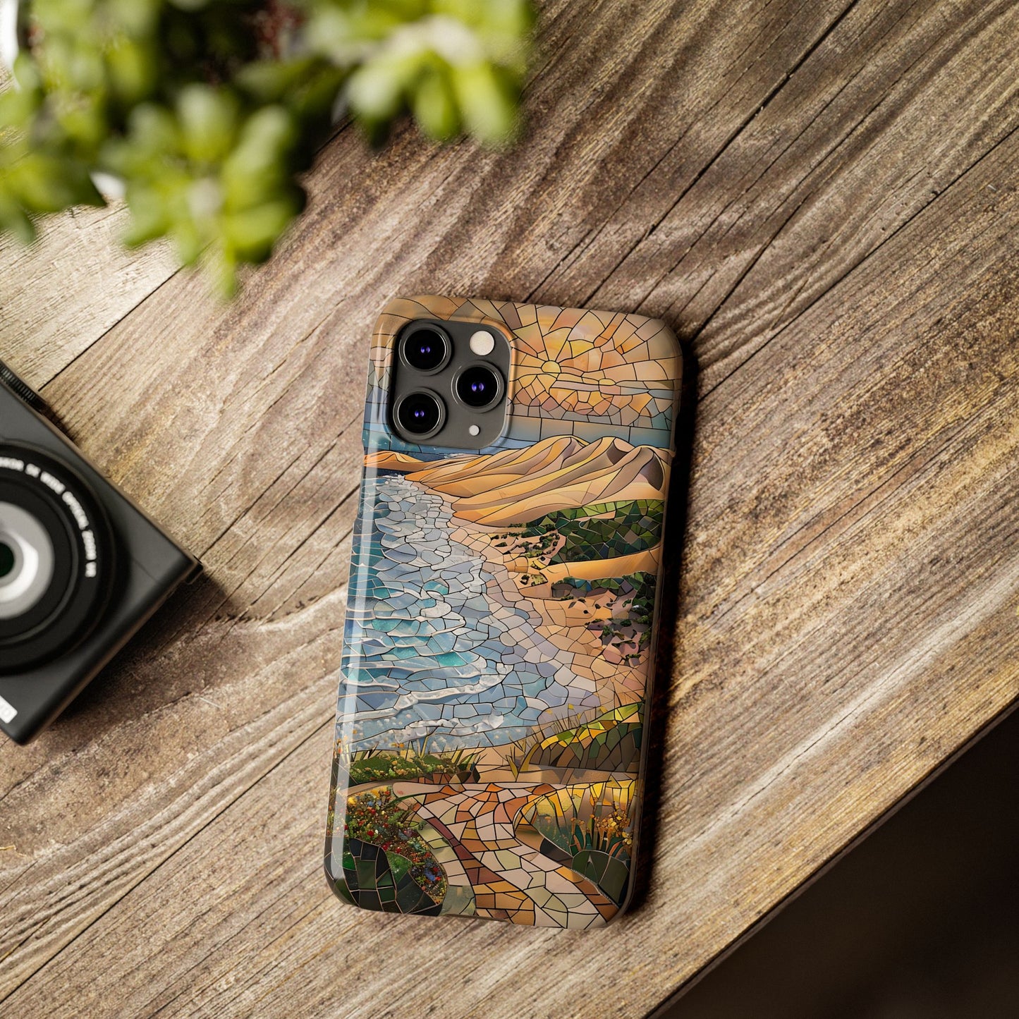 Indiana Dunes National Park Michigan Slim Phone Case, Mosaic Phone Case, East U.S. Nature Art, Coastal Chic, Ocean Lovers, Nature Inspired