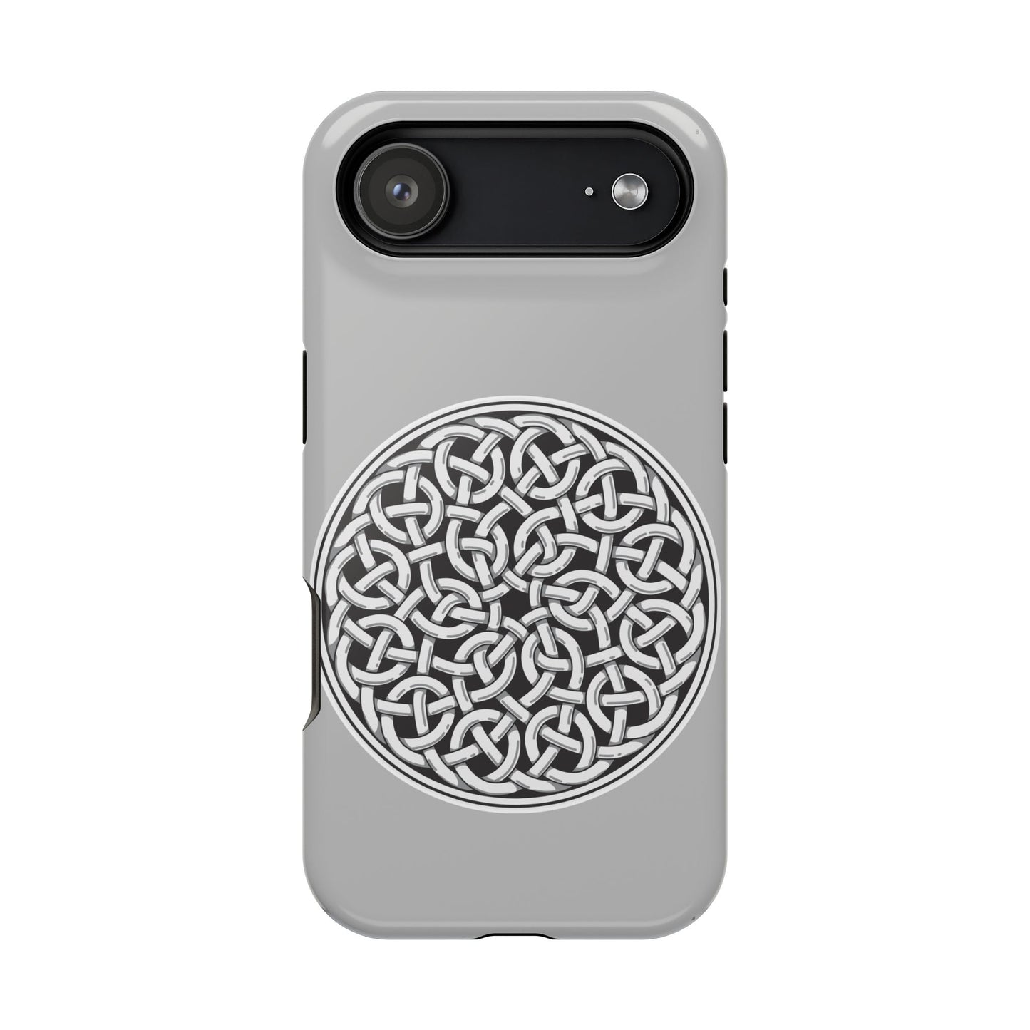Celtic Knot Magnetic Phone Case, Silver Medallion Design, St. Patrick Phone Cover Compatible with iPhone 17, 16, 15, 14, 13