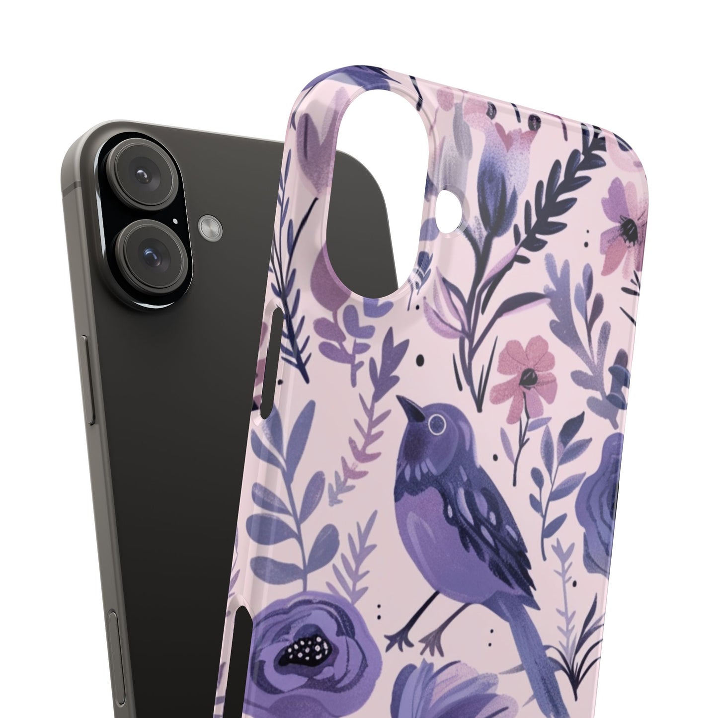 Floral Bird Slim Phone Case, Elegant Phone Cover, Cute Gift for Bird Lovers, Spring Vibes, Nature-Inspired