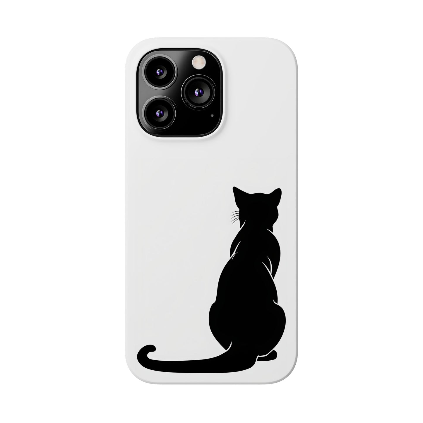 Black Cat Halloween Slim Phone Case Coquette, Creepy Cute Gift for Her, Goth Coquette Spooky Case, Compatible with iPhone, Galaxy, Google