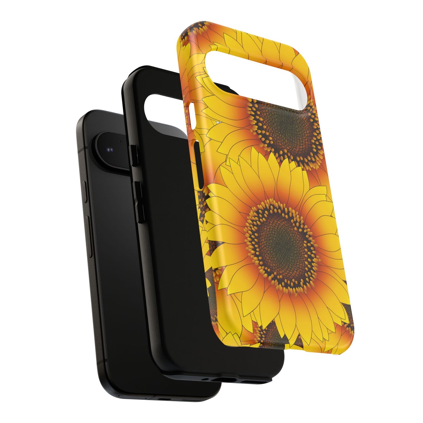 Sunflower Aesthetic Tough Phone Case - Bright Floral Art, Bold Yellow Sunflower Design, Compatible with iPhone, Galaxy, and Google Phones