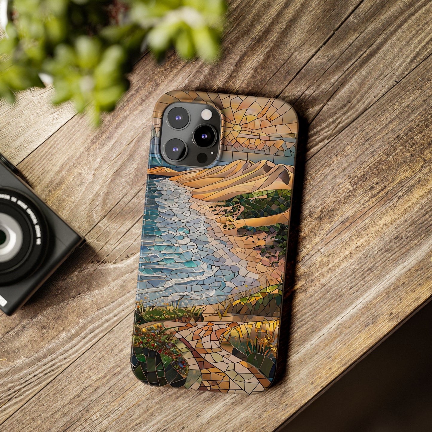 Indiana Dunes National Park Michigan Slim Phone Case, Mosaic Phone Case, East U.S. Nature Art, Coastal Chic, Ocean Lovers, Nature Inspired