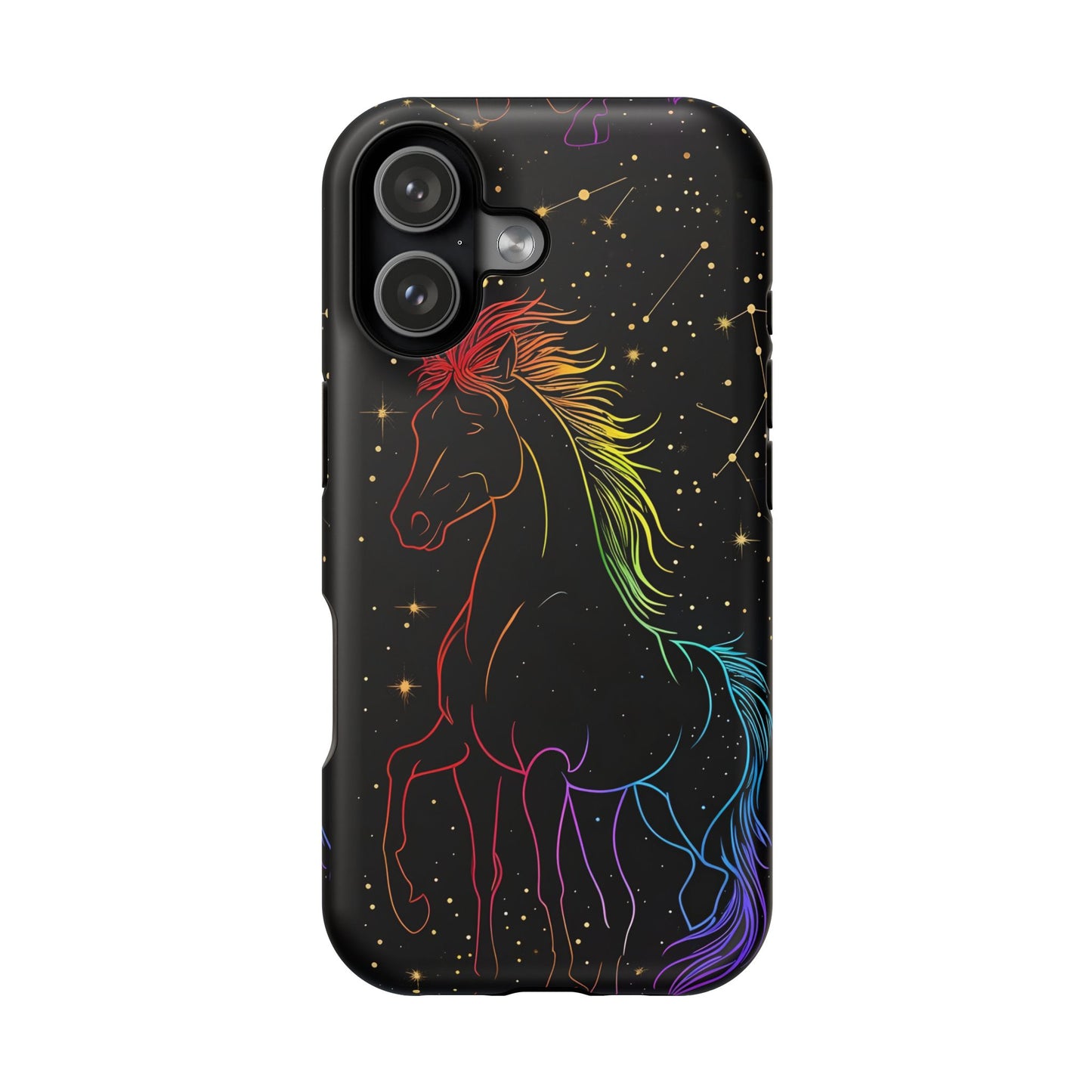 Year of the Horse Neon Art Magnetic Phone Case, Chinese Zodiac 2026 Design, compatible with iPhone 17 16 15 14 13