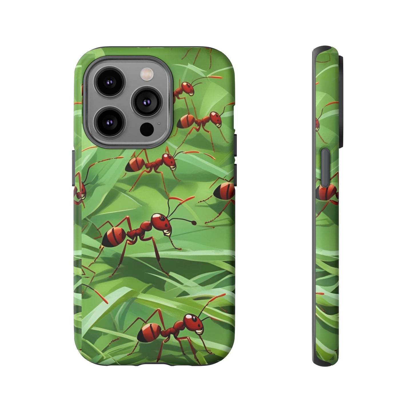 Marching Ant Pattern Tough Phone Case - Realistic Insect Art, Minimalist Nature Aesthetic, Compatible with iPhone, Galaxy, and Google Phones