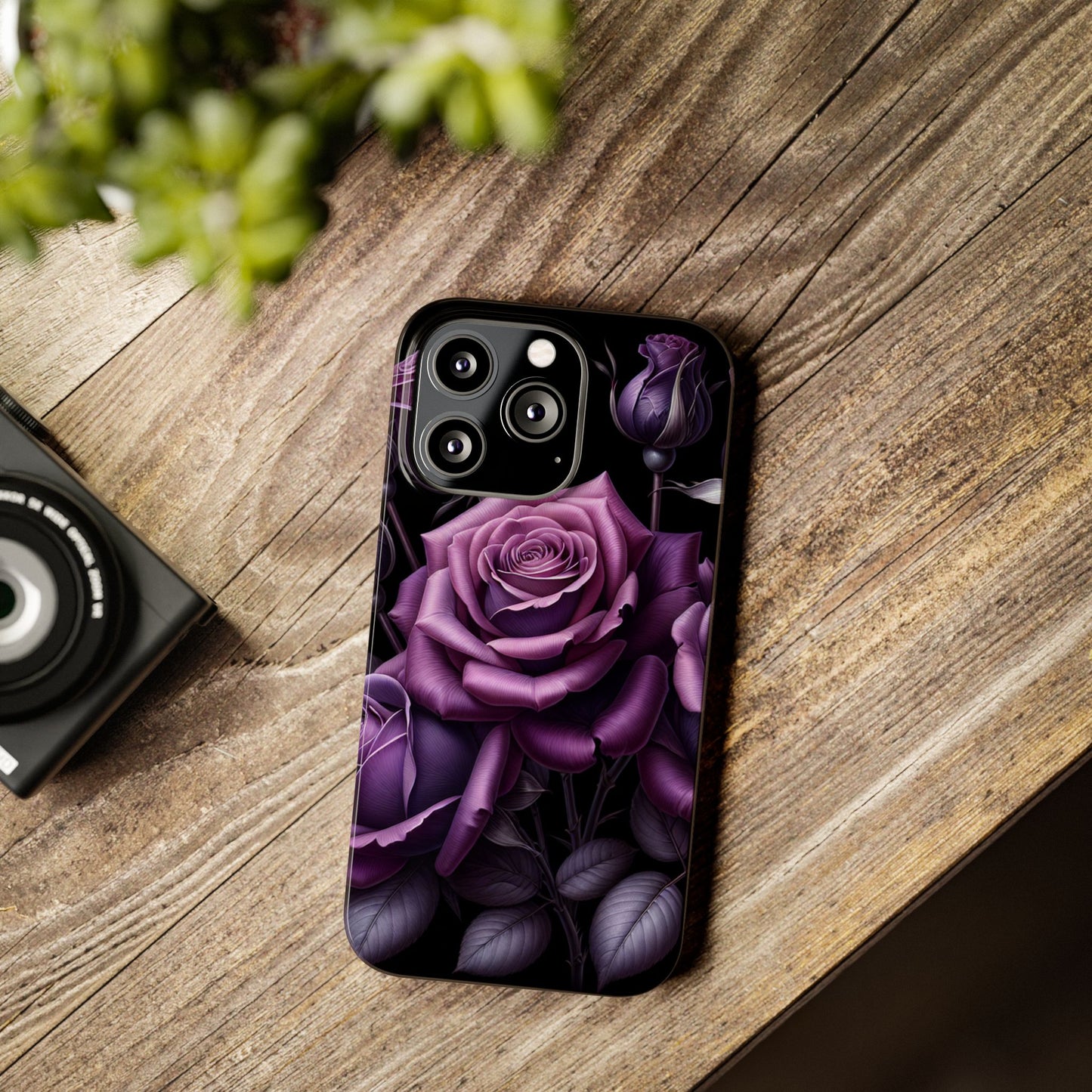 Purple Rose Slim Phone Cases, Floral Phone Cover, Elegant Smartphone Case, Gift for Her, Mother's Day Accessories