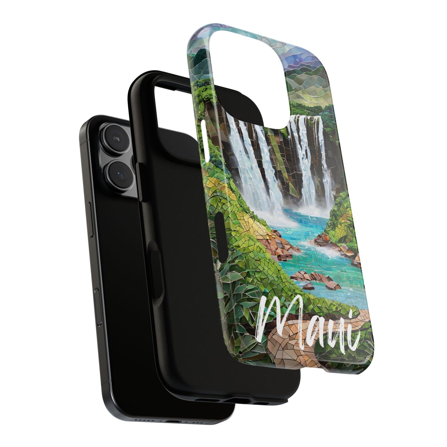 Haleakala National Park Phone Case, Mosaic Phone Case, Hawaii Nature Art National Park Gift Scenic Waterfall Phone Cover Landscape Aesthetic