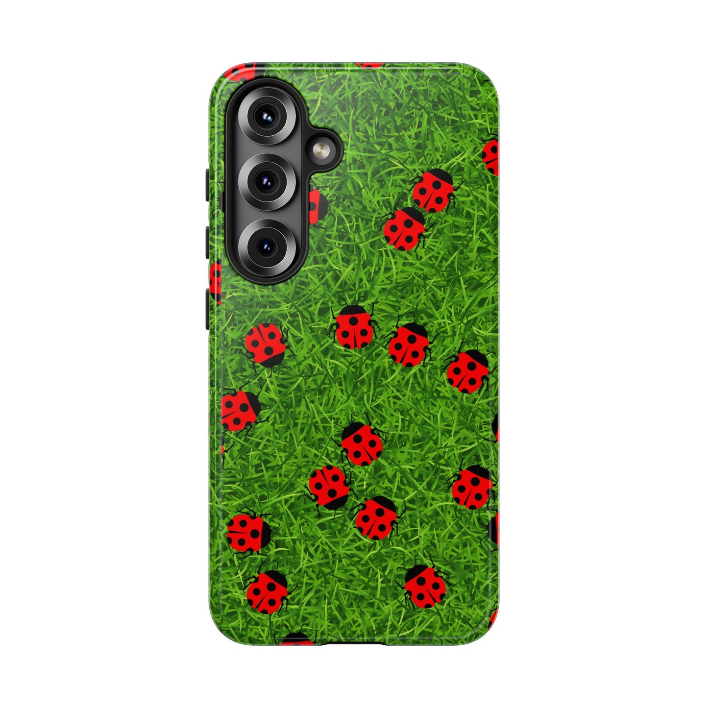 Ladybug Tough Phone Case - Cute Insect Aesthetic, Nature Pattern Art Design, Compatible with iPhone, Galaxy, and Google Phones