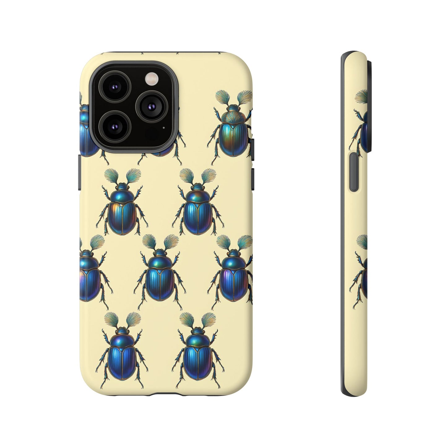 Beetle Tough Phone Case - Nature-Inspired Insect Art, Vintage Bug Pattern Design, Compatible with iPhone, Galaxy, and Google Phones