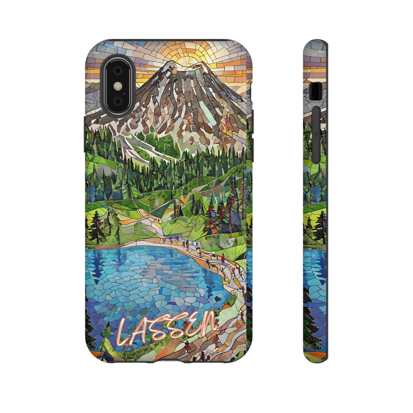 Lassen Volcanic National Park California Phone Case, Mosaic Phone Case, Mountain Nature Art, National Park Gift, Scenic Forest Phone Cover