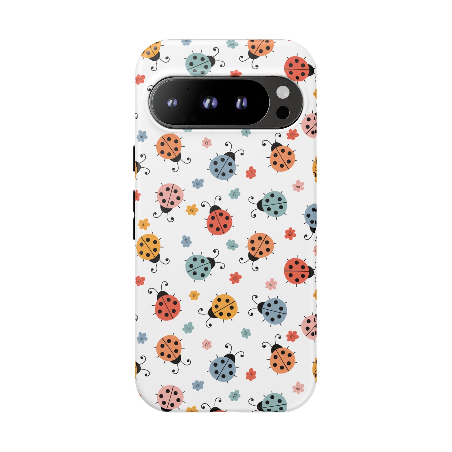 Ladybug Tough Phone Case - Cute Insect Aesthetic, Nature-Inspired Pattern Art, Compatible with iPhone, Galaxy, and Google Phones