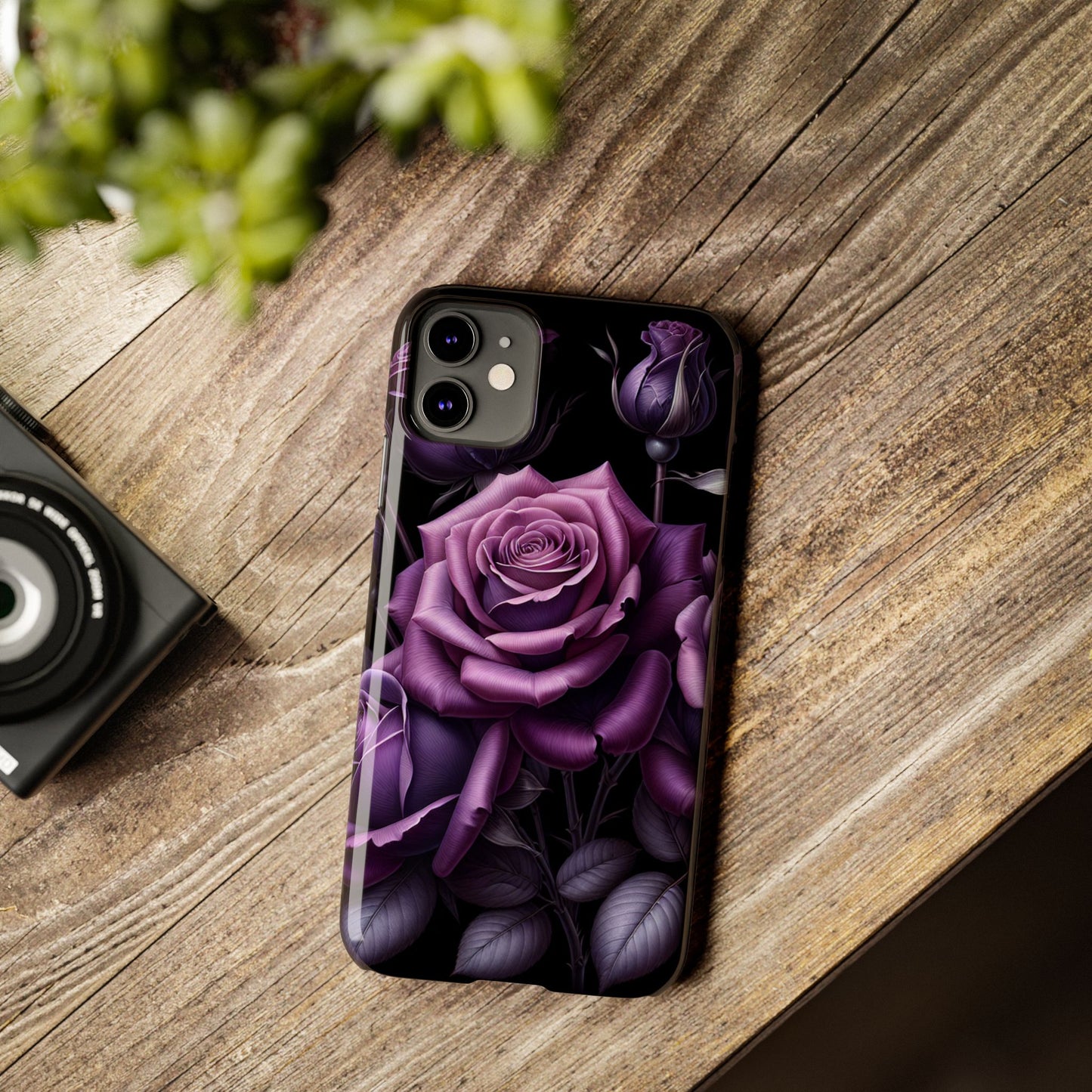 Purple Rose Slim Phone Cases, Floral Phone Cover, Elegant Smartphone Case, Gift for Her, Mother's Day Accessories
