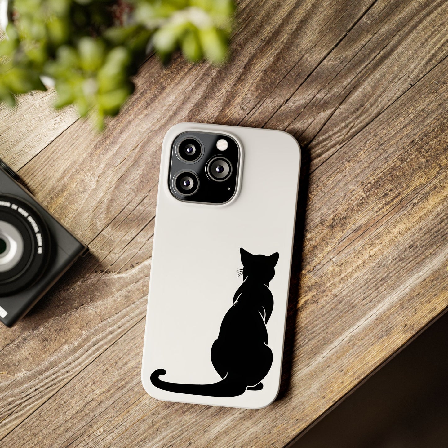 Black Cat Halloween Slim Phone Case Coquette, Creepy Cute Gift for Her, Goth Coquette Spooky Case, Compatible with iPhone, Galaxy, Google