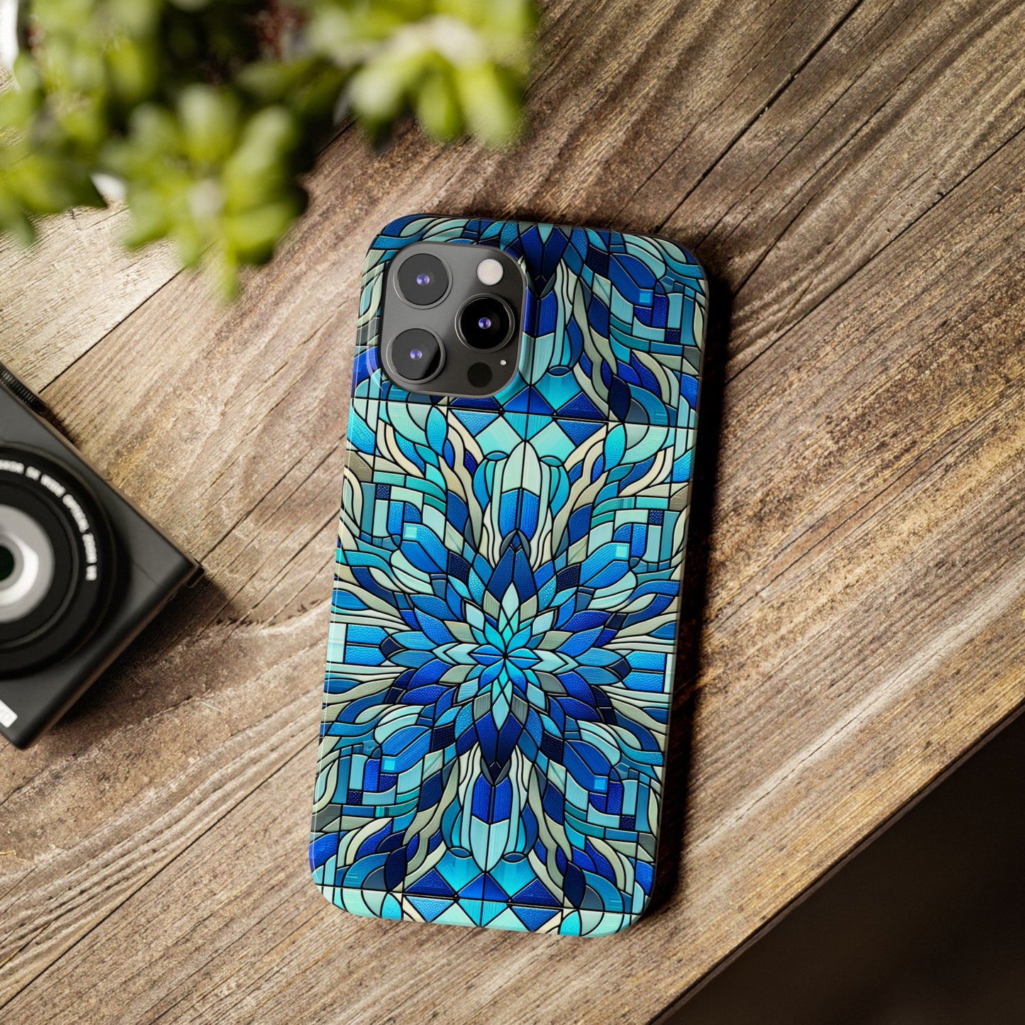 Stained Glass Slim Phone Cases, Floral Phone Covers, Unique Gifts, Artistic Phone Skins, Smartphone Accessories, Stylish Cases