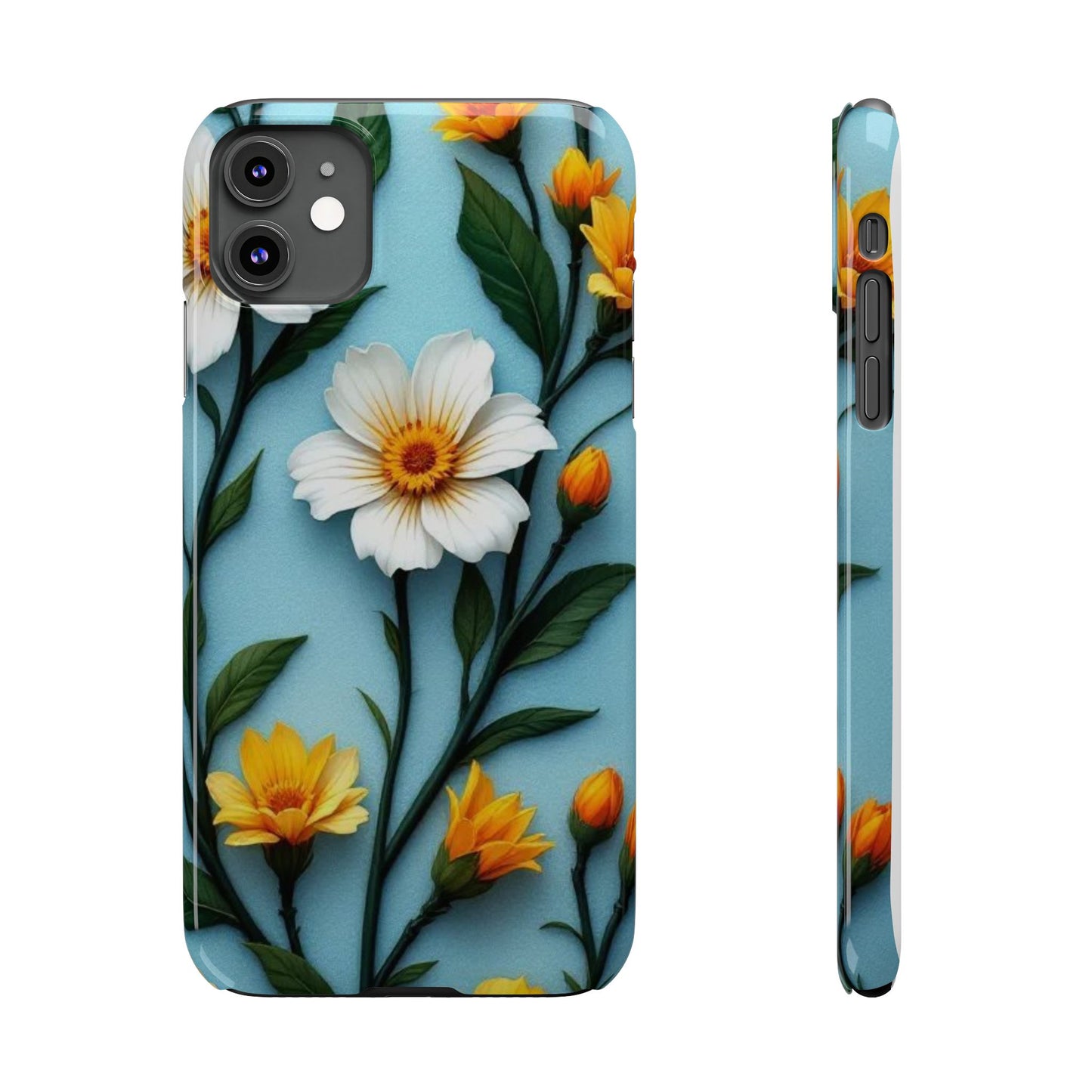 Floral Slim Phone Case, Smartphone Accessories, Gift for Her, Nature Lover Gift, Spring Decor, Cute Phone Cover