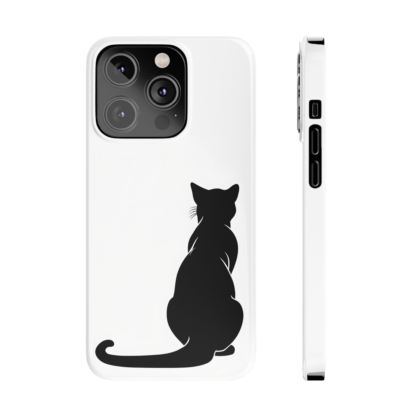 Black Cat Halloween Slim Phone Case Coquette, Creepy Cute Gift for Her, Goth Coquette Spooky Case, Compatible with iPhone, Galaxy, Google
