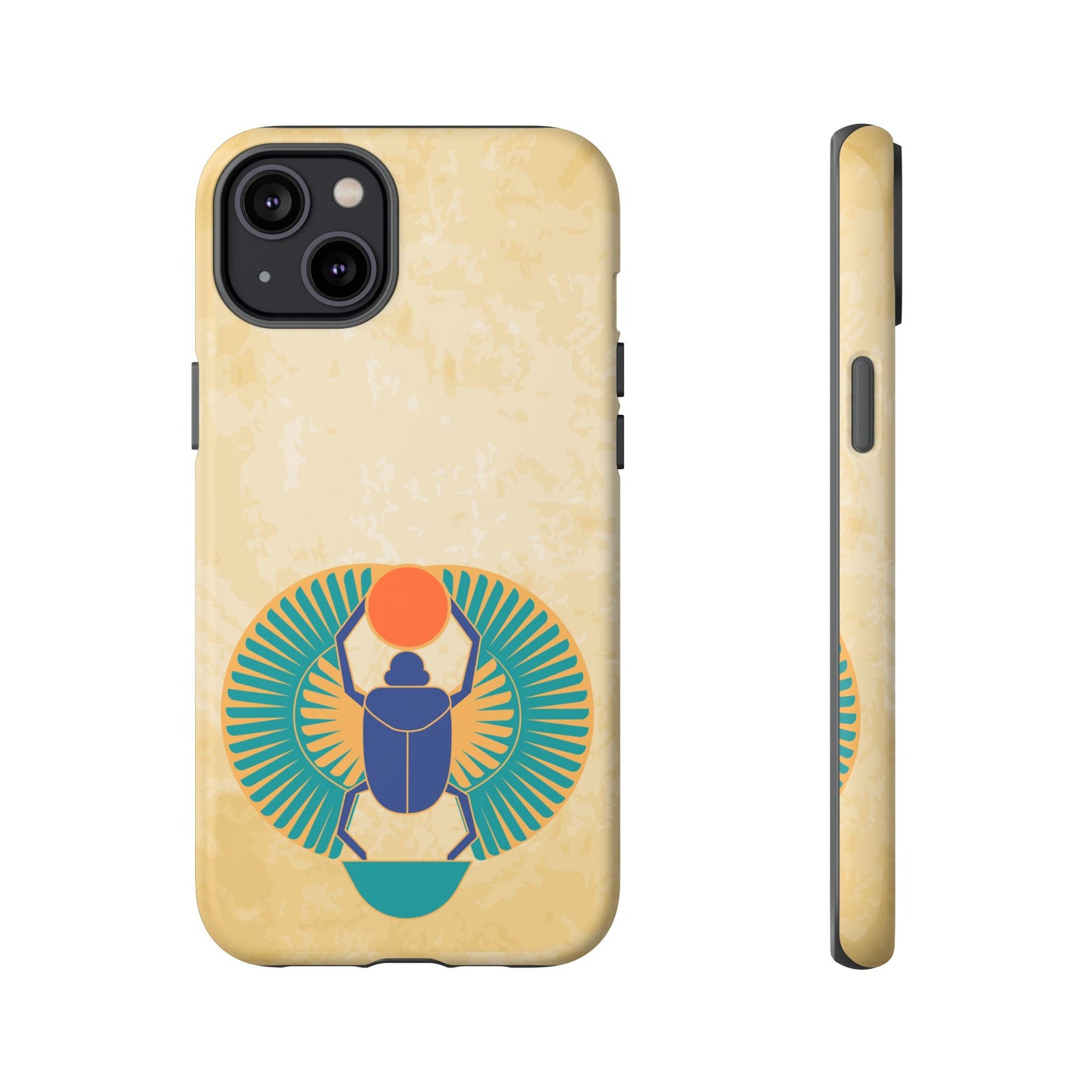 Ancient Egyptian Scarab Beetle Tough Phone Case - Symbol of Rebirth Design, Mythological Art, Compatible with iPhone, Galaxy, and Google