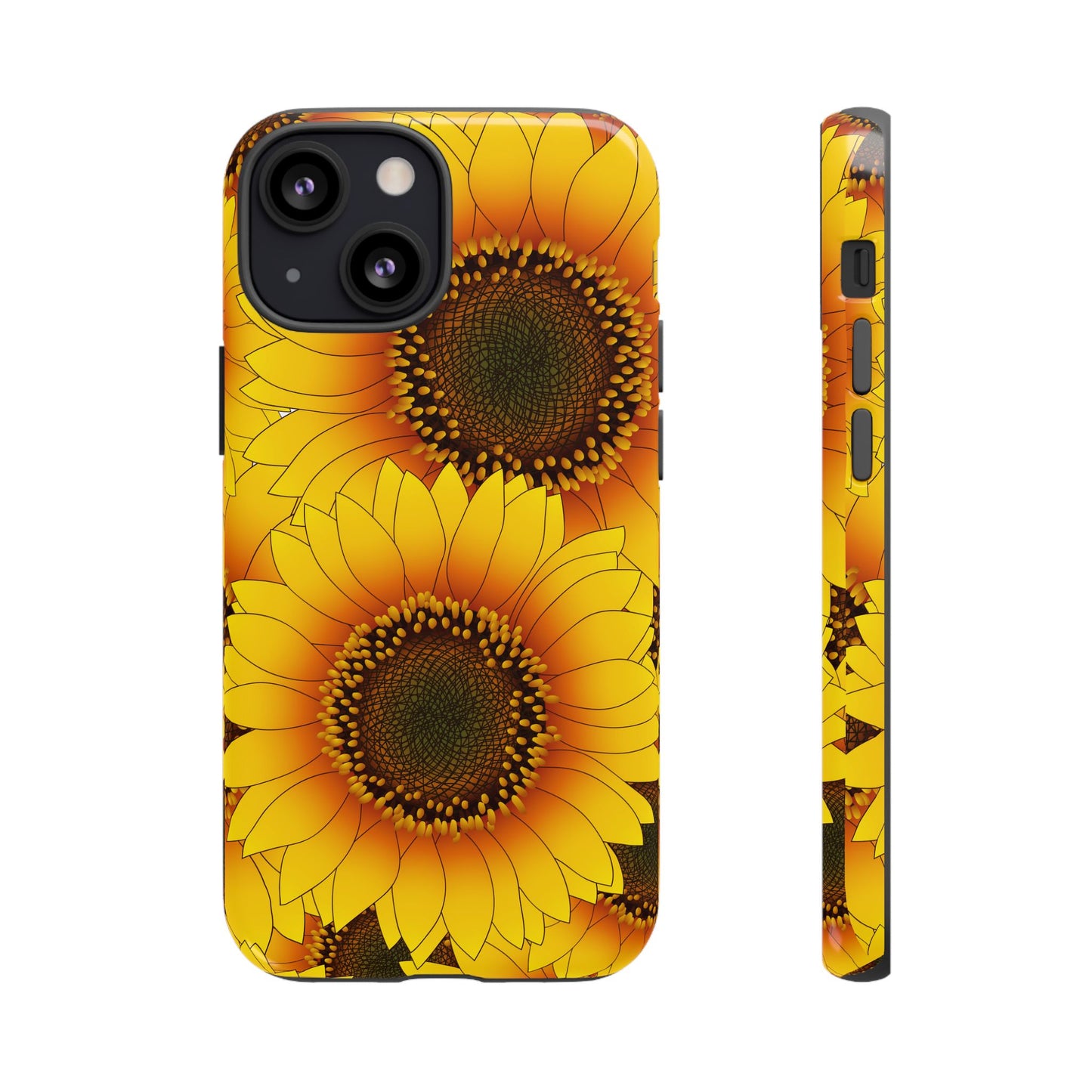 Sunflower Aesthetic Tough Phone Case - Bright Floral Art, Bold Yellow Sunflower Design, Compatible with iPhone, Galaxy, and Google Phones