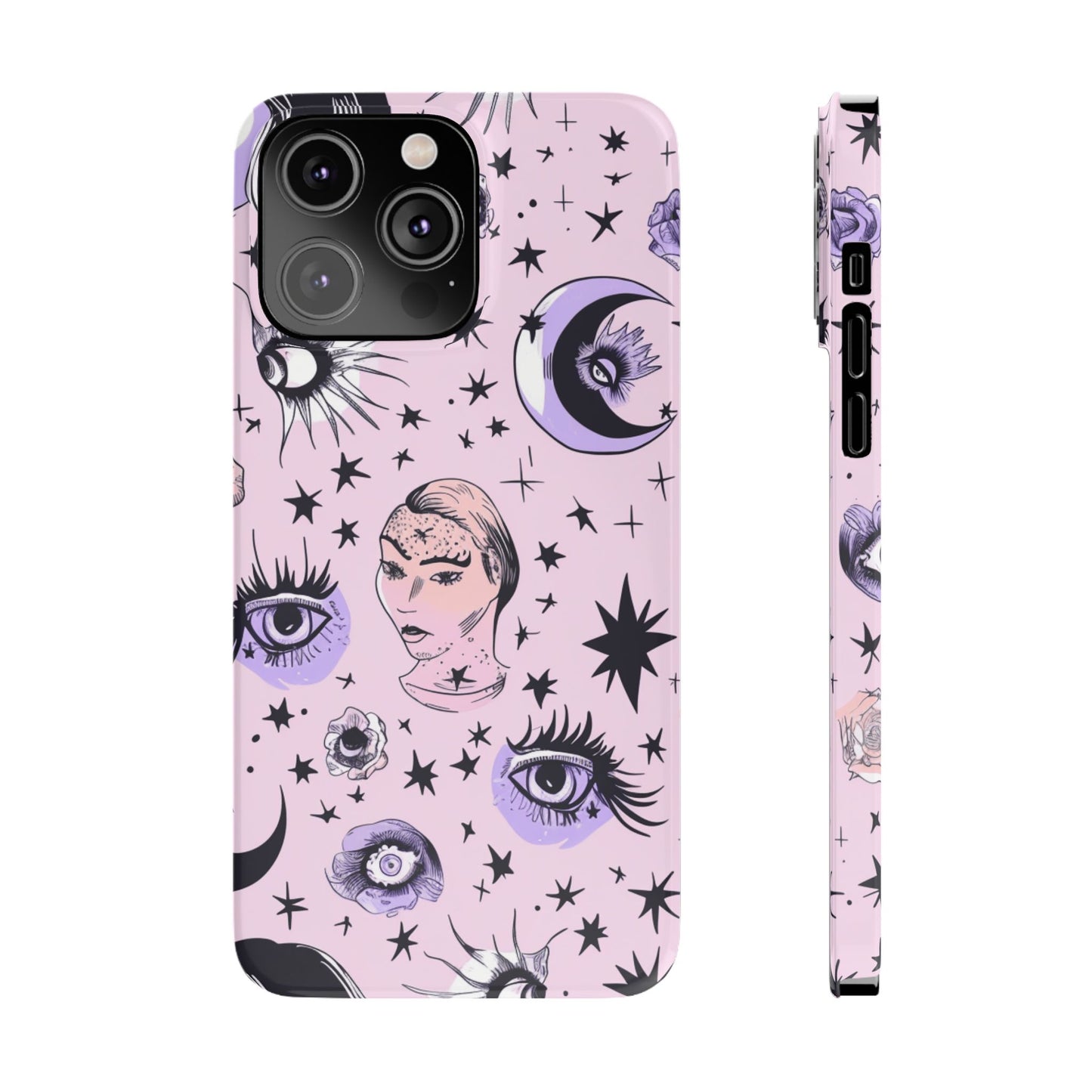 Celestial Slim Phone Cases - Stylish Cosmic Design, Personalized Phone Protectors, Astrology Gifts, Unique Phone Accessories, Moon & Stars