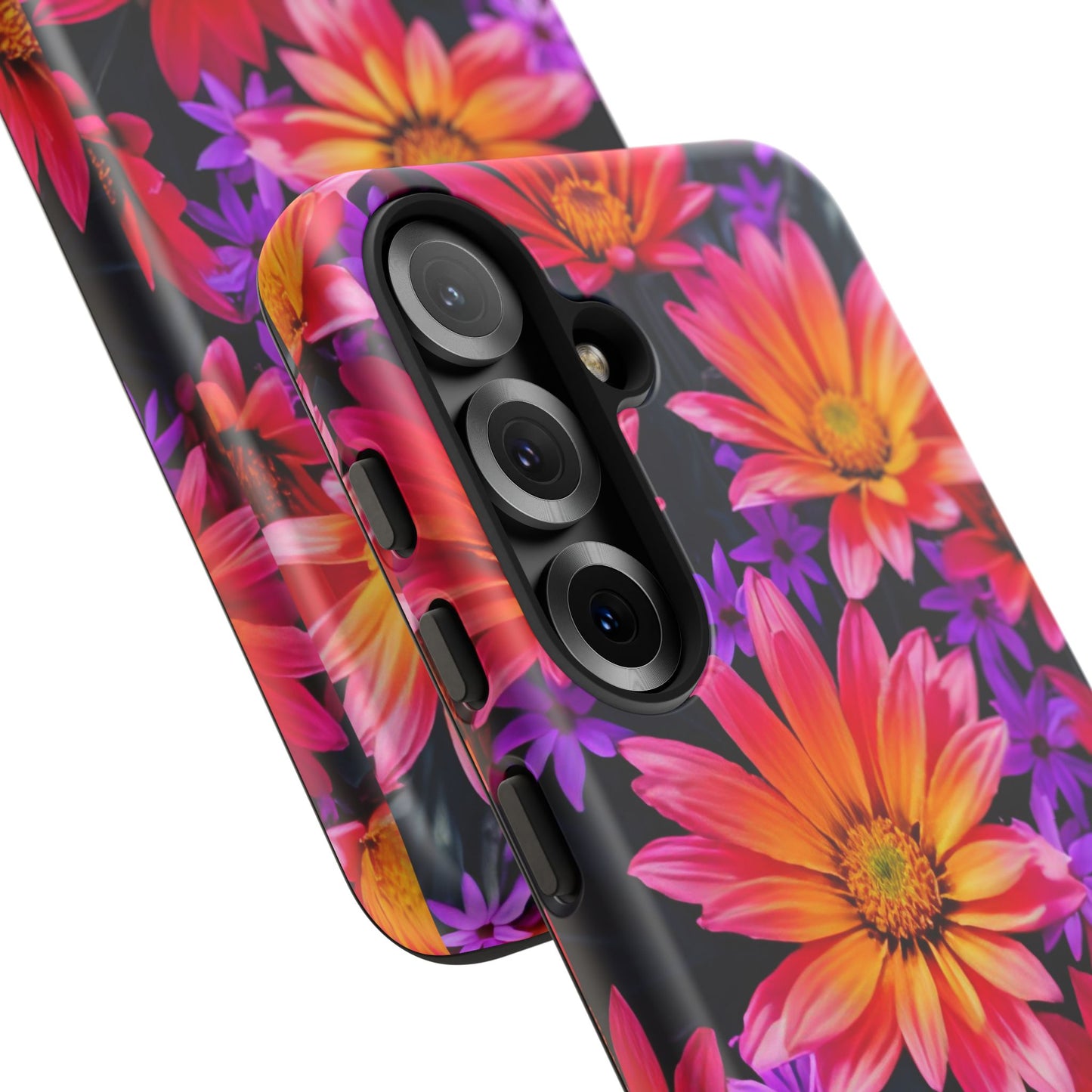 Bold Garden Flower Tough Phone Case - Colorful Floral Print, Bright Botanical Aesthetic, Compatible with iPhone, Galaxy, and Google Phones