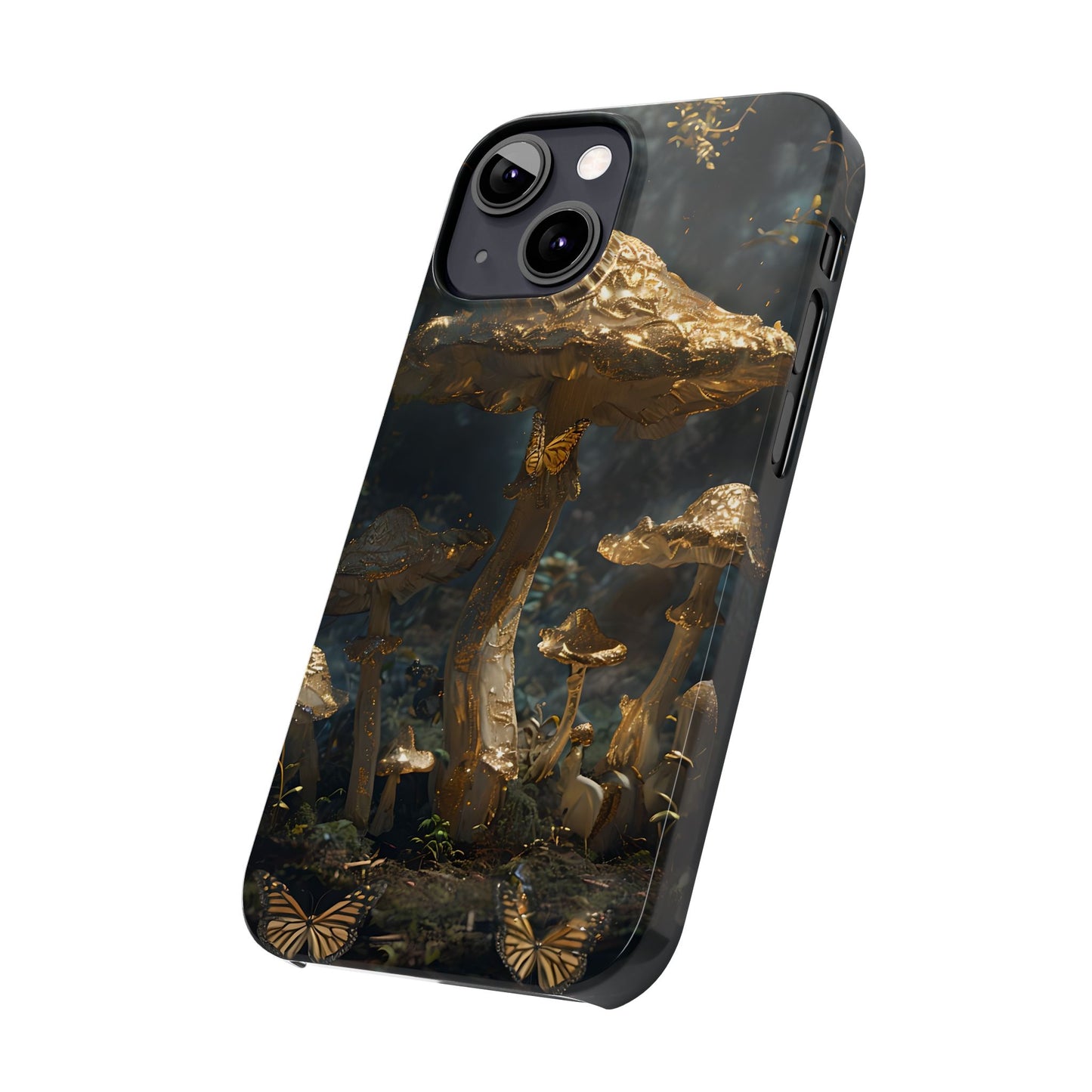 Enchanted Forest Slim Phone Cases, Fantasy Phone Cover, Mushroom Design, Nature Lover Gift, Boho Chic Cell Phone Case