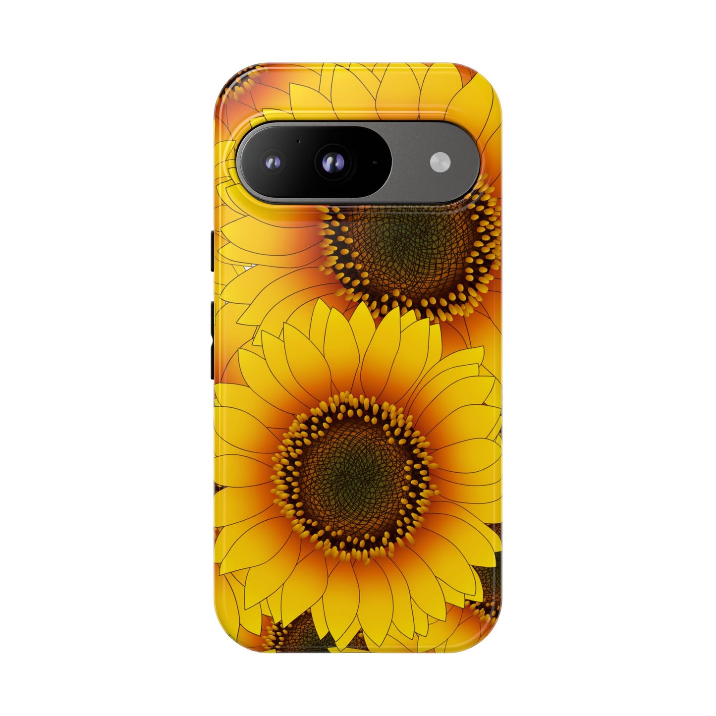 Sunflower Aesthetic Tough Phone Case - Bright Floral Art, Bold Yellow Sunflower Design, Compatible with iPhone, Galaxy, and Google Phones