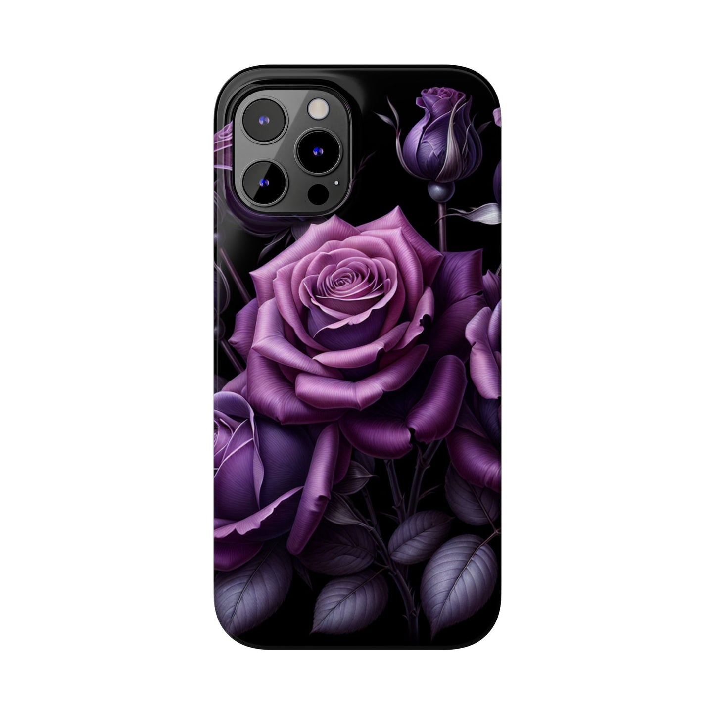 Purple Rose Slim Phone Cases, Floral Phone Cover, Elegant Smartphone Case, Gift for Her, Mother's Day Accessories