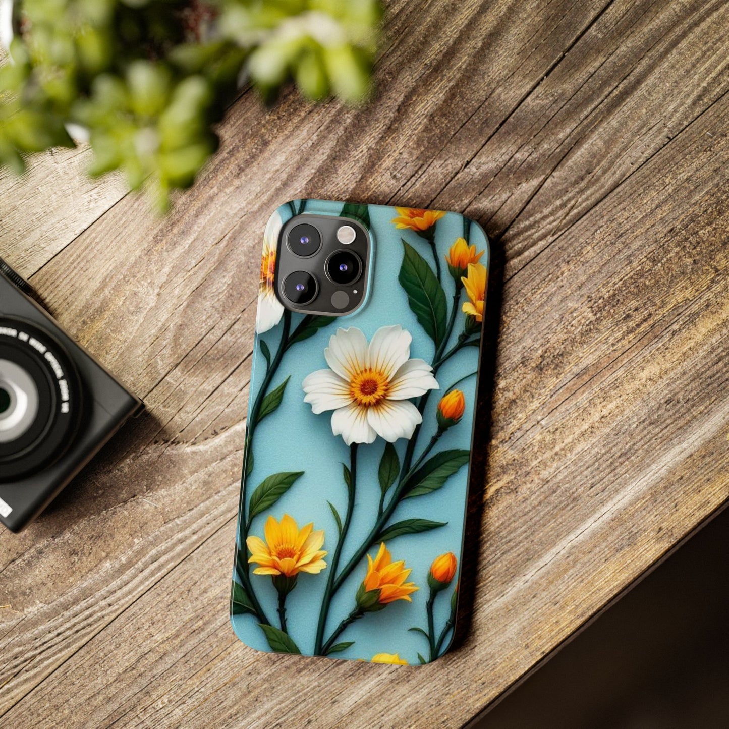 Floral Slim Phone Case, Smartphone Accessories, Gift for Her, Nature Lover Gift, Spring Decor, Cute Phone Cover