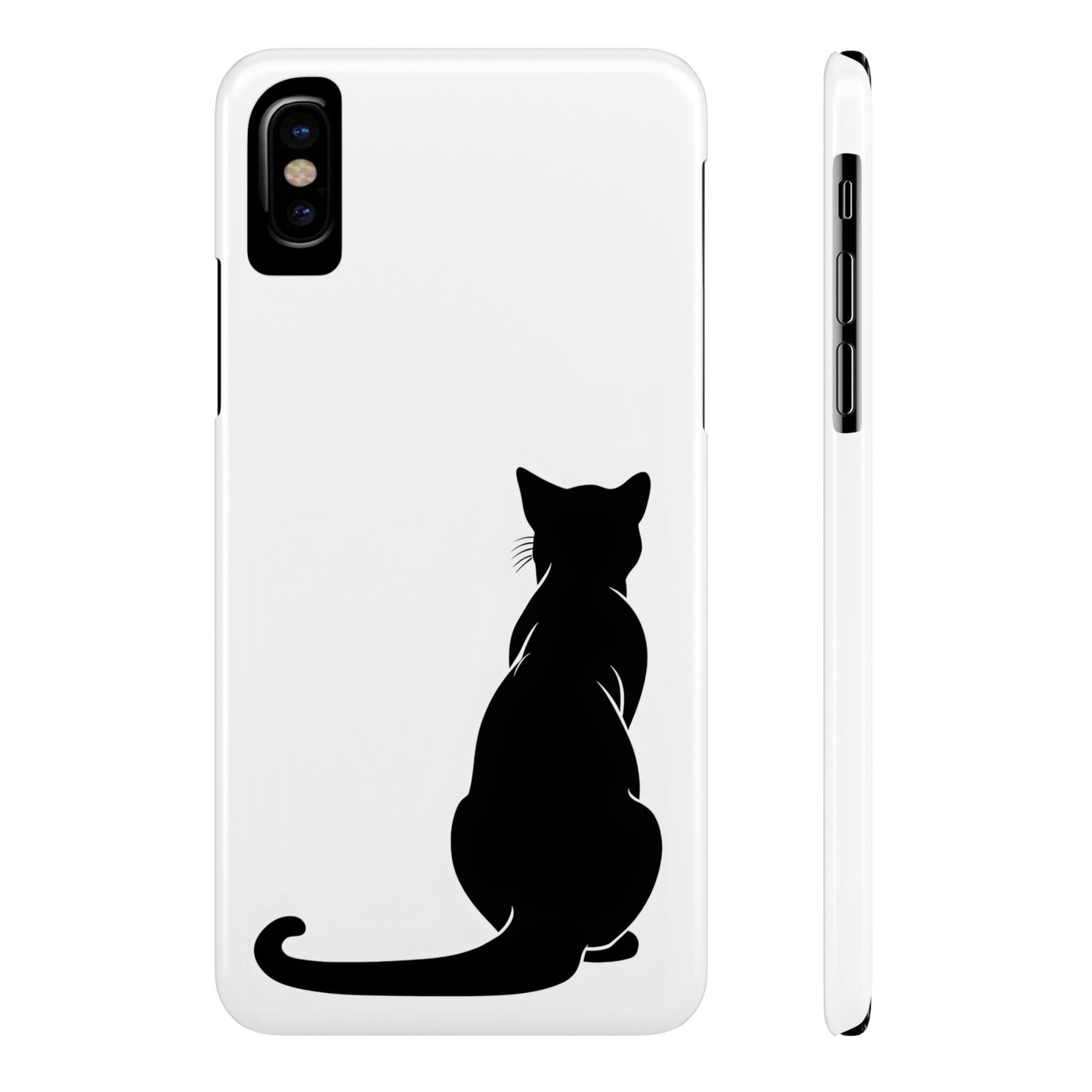 Black Cat Halloween Slim Phone Case Coquette, Creepy Cute Gift for Her, Goth Coquette Spooky Case, Compatible with iPhone, Galaxy, Google