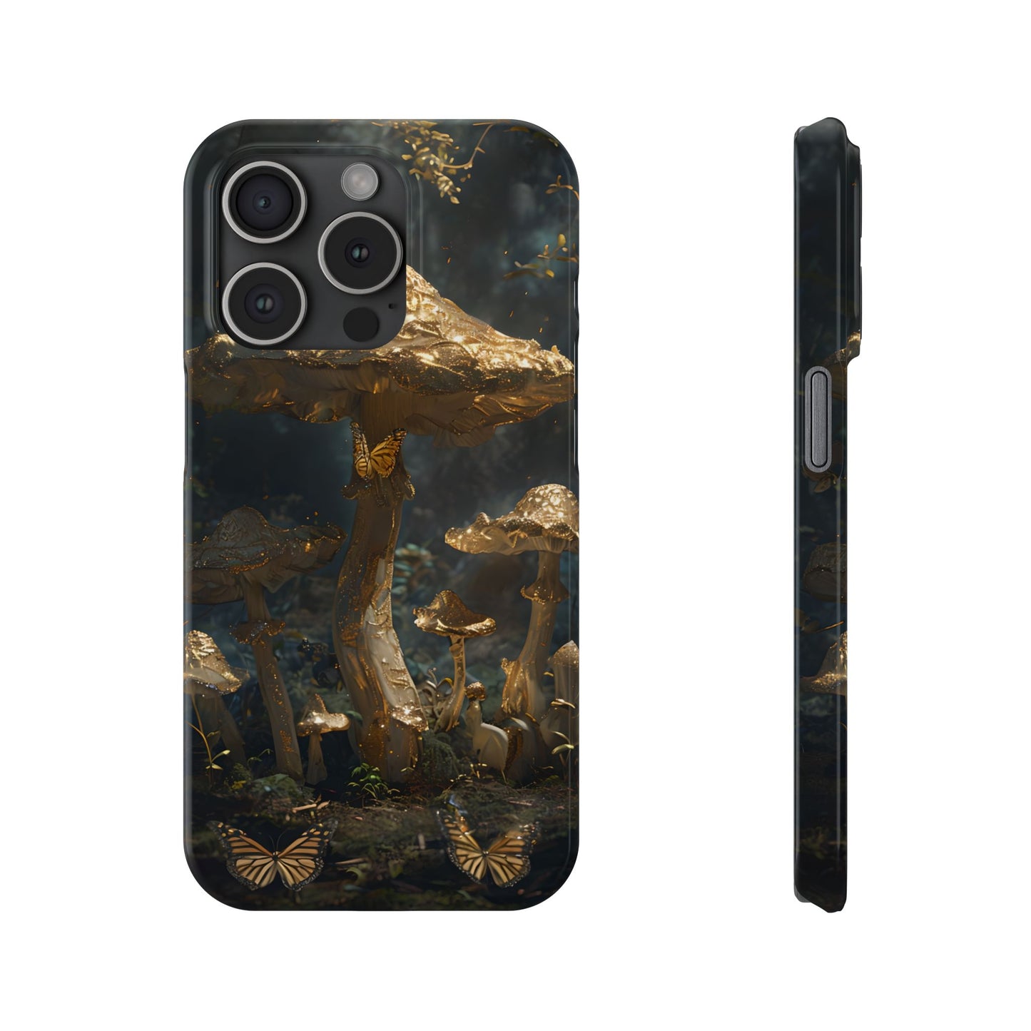 Enchanted Forest Slim Phone Cases, Fantasy Phone Cover, Mushroom Design, Nature Lover Gift, Boho Chic Cell Phone Case