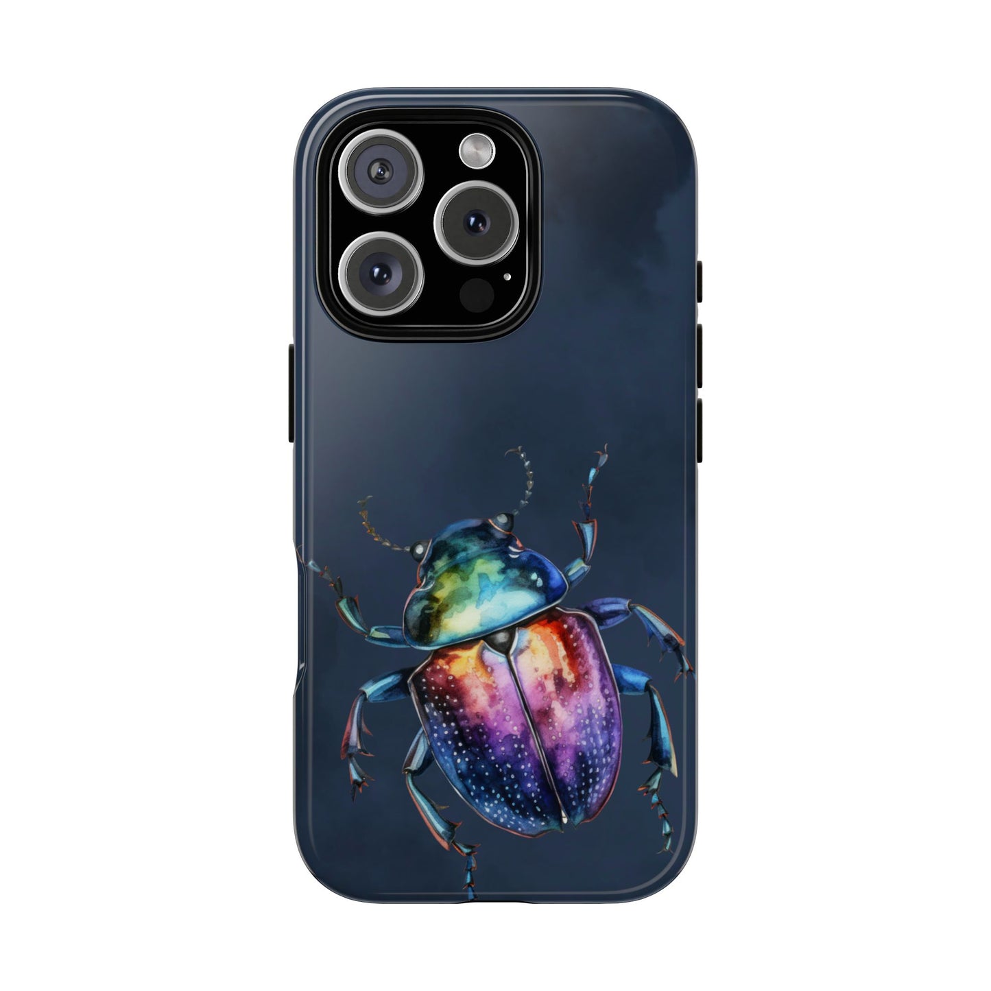 Iridescent Beetle Tough Phone Case - Insect Art Design, Nature-Inspired Pattern, Compatible with iPhone, Galaxy, and Google Phones