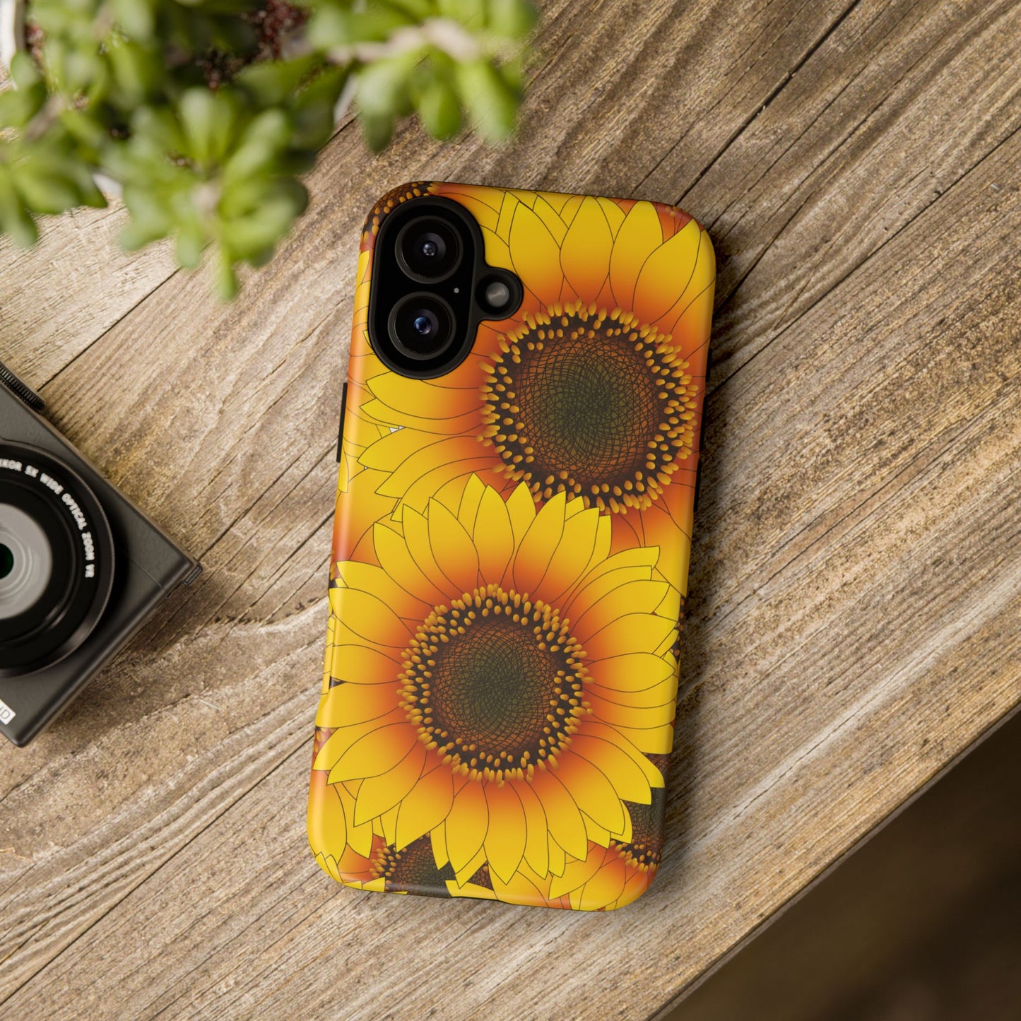 Sunflower Aesthetic Tough Phone Case - Bright Floral Art, Bold Yellow Sunflower Design, Compatible with iPhone, Galaxy, and Google Phones