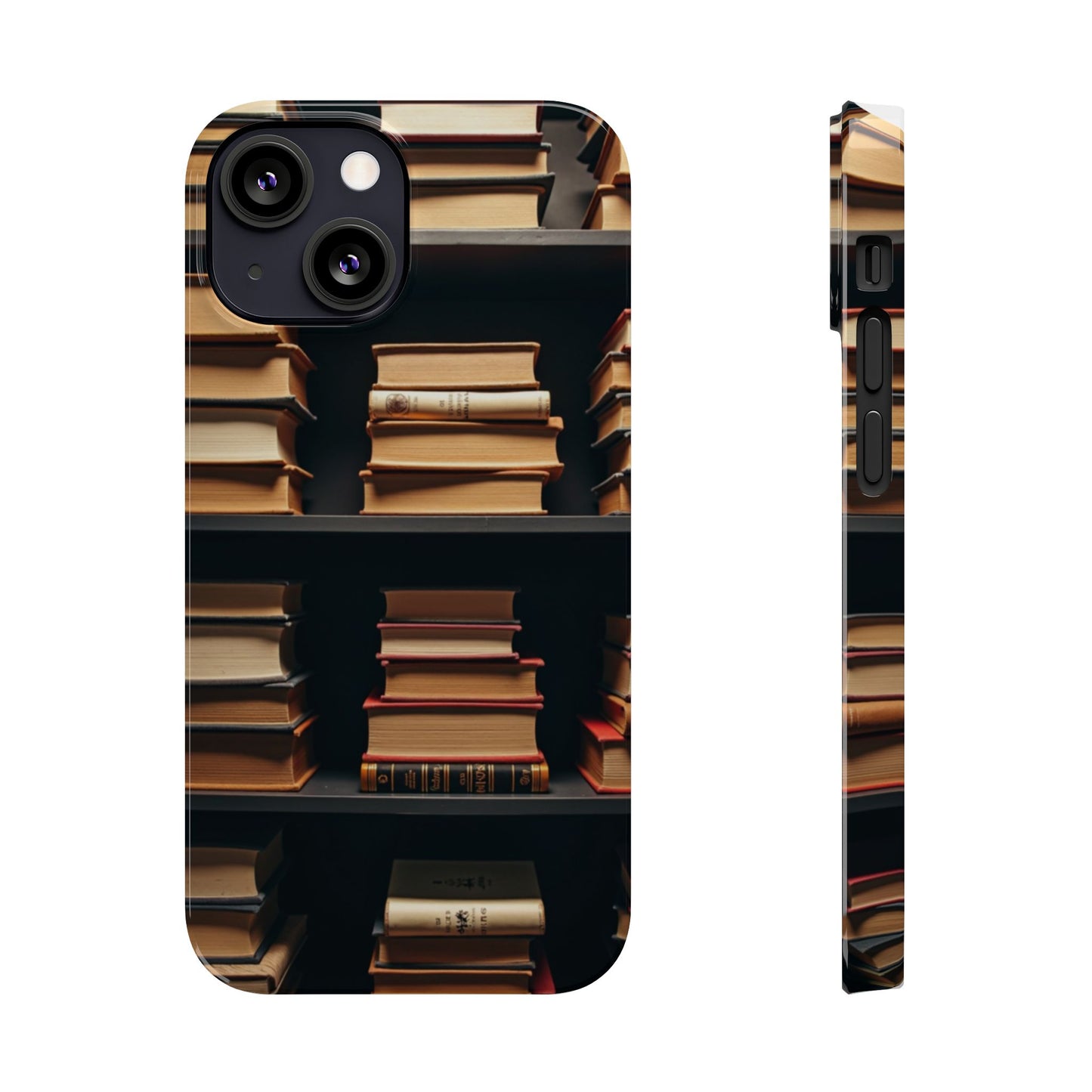Bookshelf Slim Phone Cases, Literary Gift, Book Lover Accessory, School Supplies, Unique Phone Cover for Readers