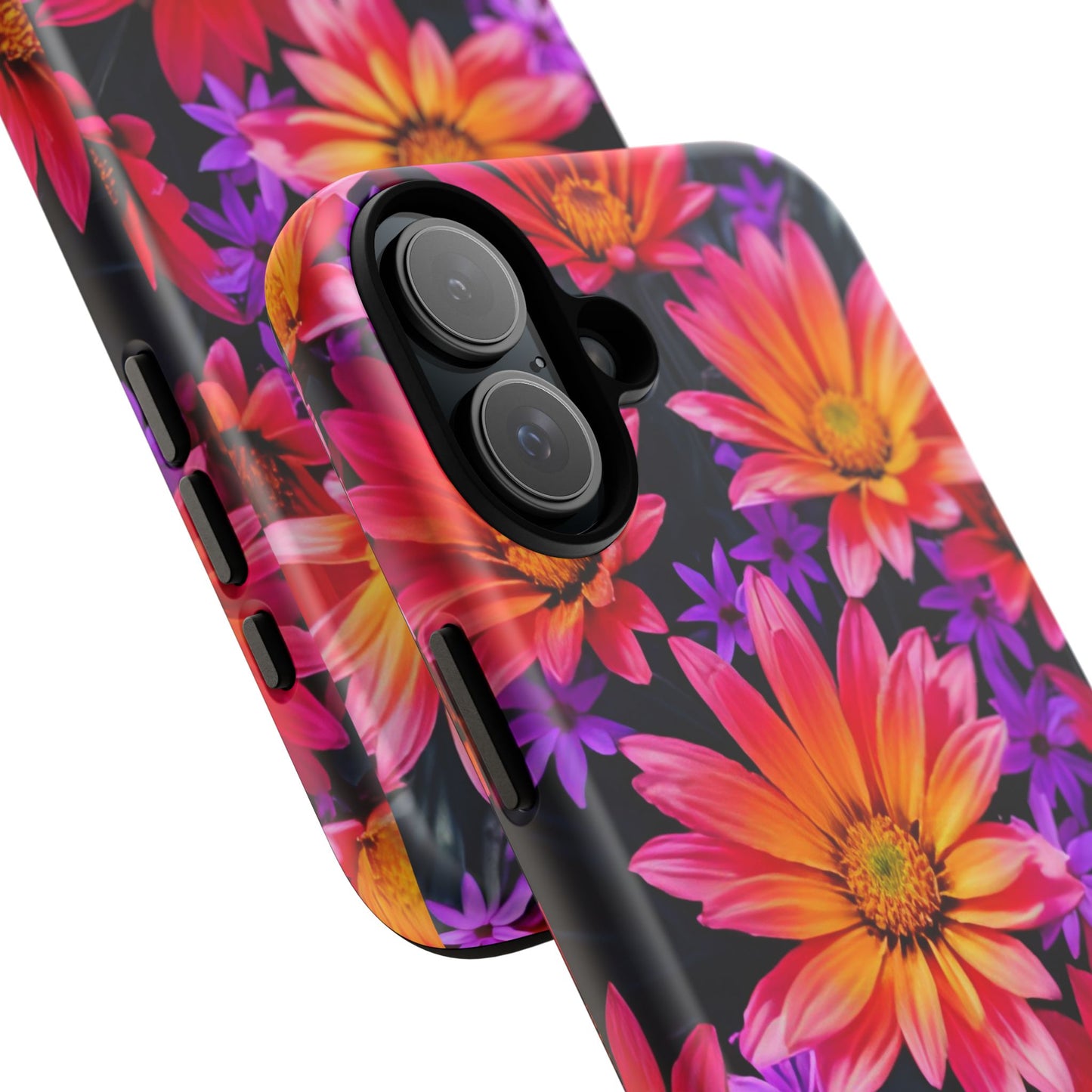Bold Garden Flower Tough Phone Case - Colorful Floral Print, Bright Botanical Aesthetic, Compatible with iPhone, Galaxy, and Google Phones