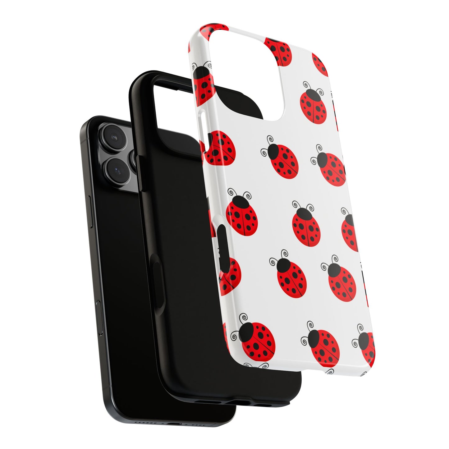Ladybug Tough Phone Case - Cute Insect Aesthetic, Nature-Inspired Pattern Art, Compatible with iPhone, Galaxy, and Google Phones