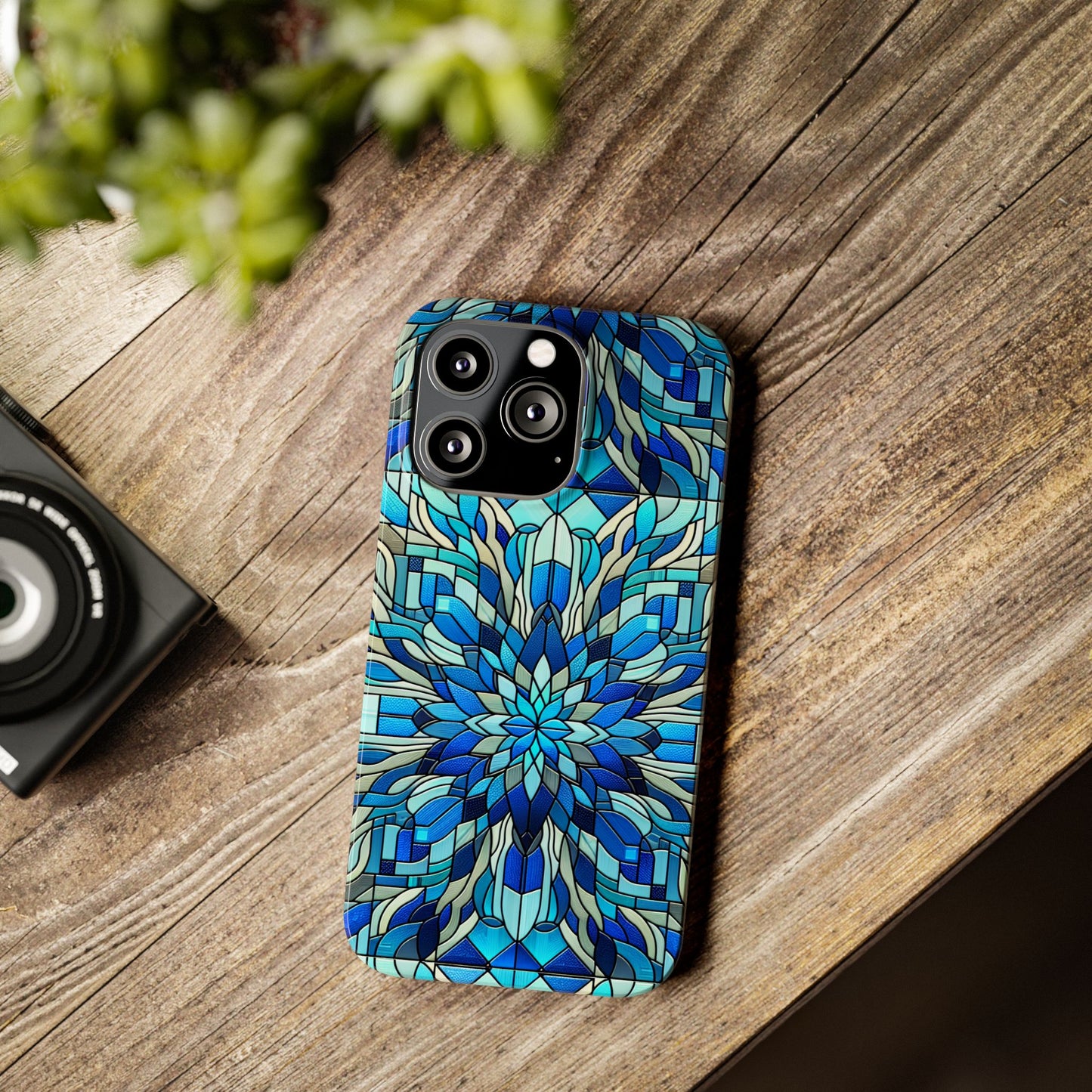 Stained Glass Slim Phone Cases, Floral Phone Covers, Unique Gifts, Artistic Phone Skins, Smartphone Accessories, Stylish Cases